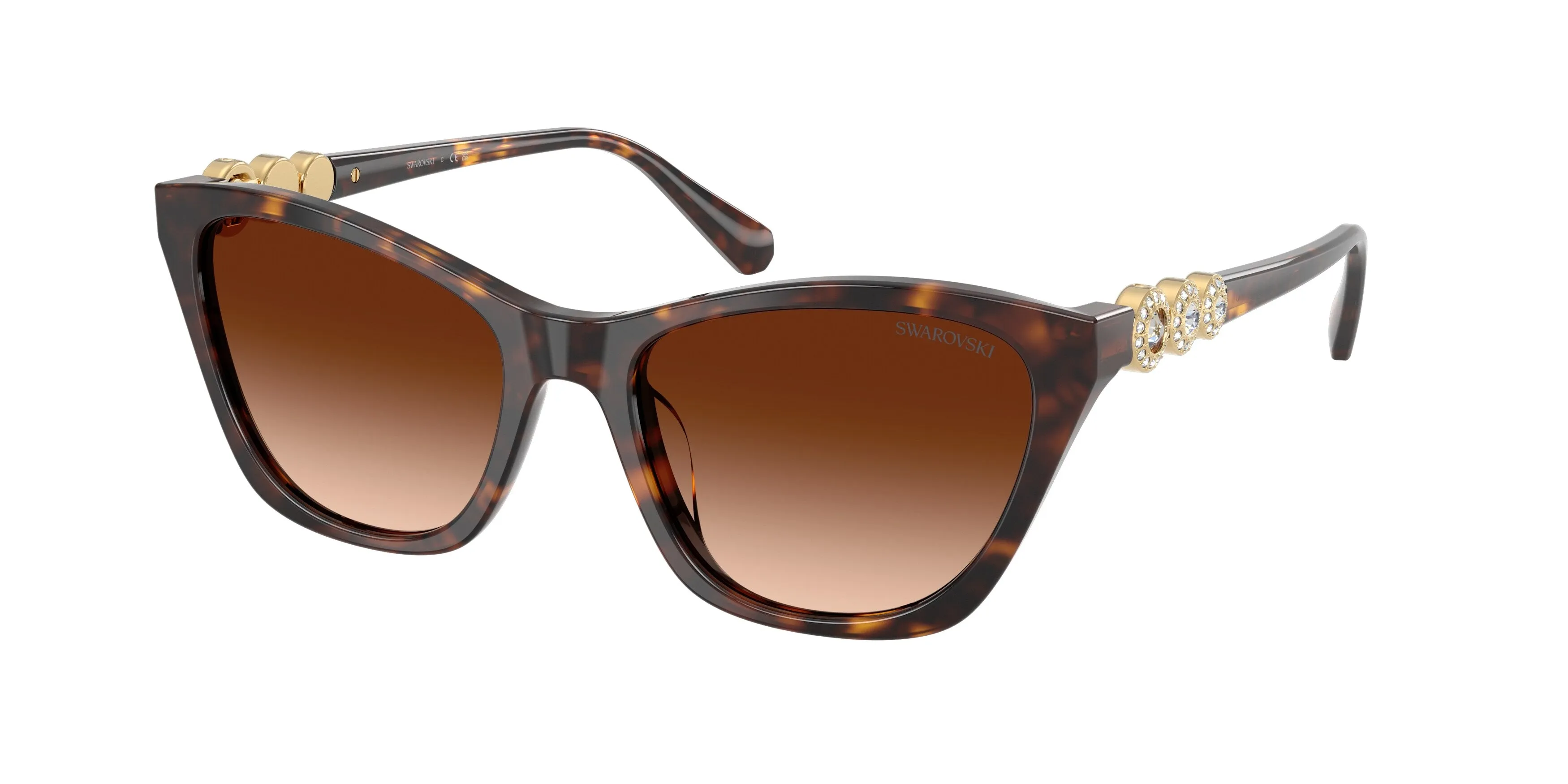 Swarovski SK6068U 100274 Occhiali da sole Acetato Tartaruga Marrone Cat Eye Normale Sfumato - immagine 1