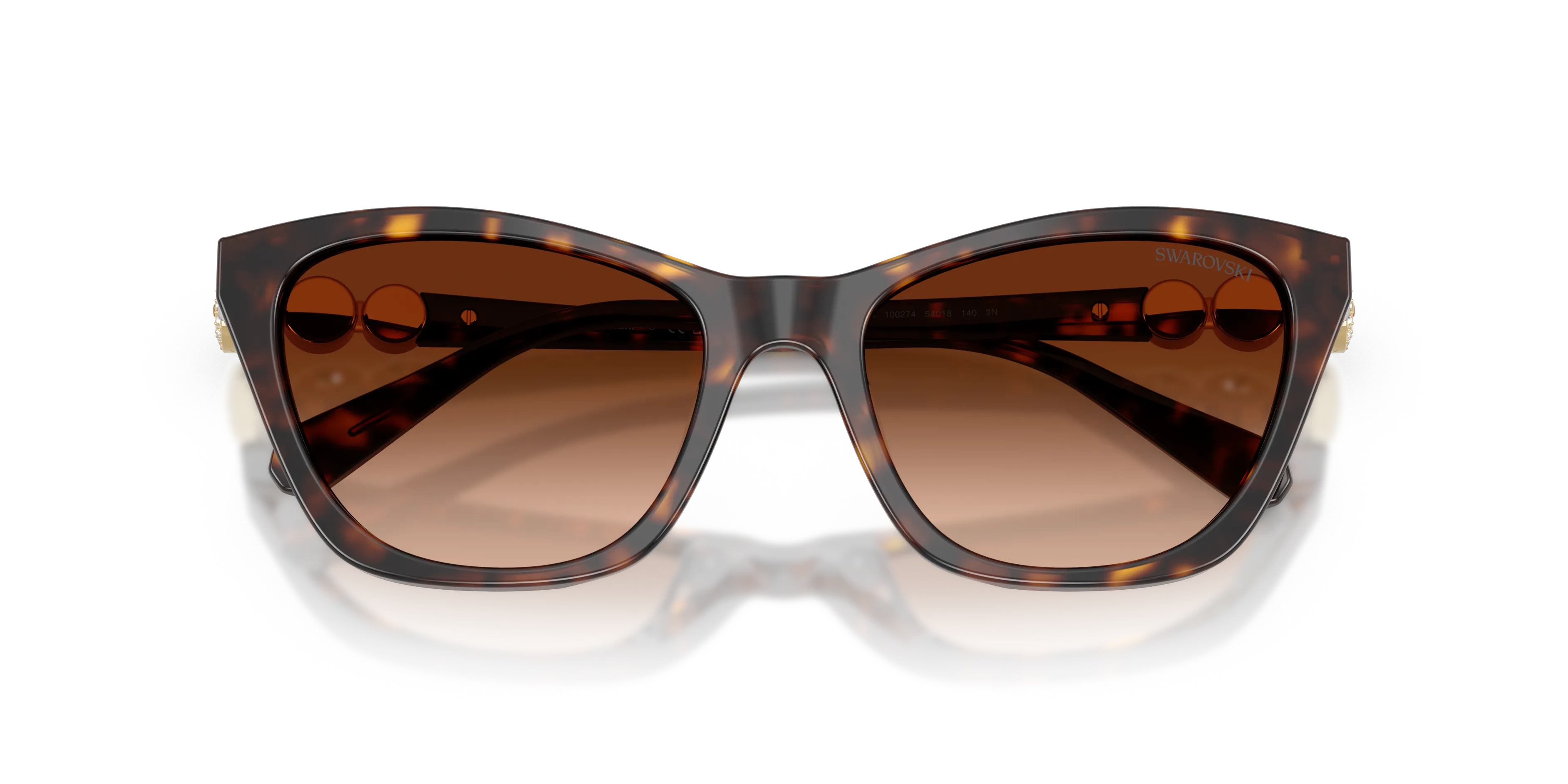 Swarovski SK6068U 100274 Occhiali da sole Acetato Tartaruga Marrone Cat Eye Normale Sfumato - immagine 2