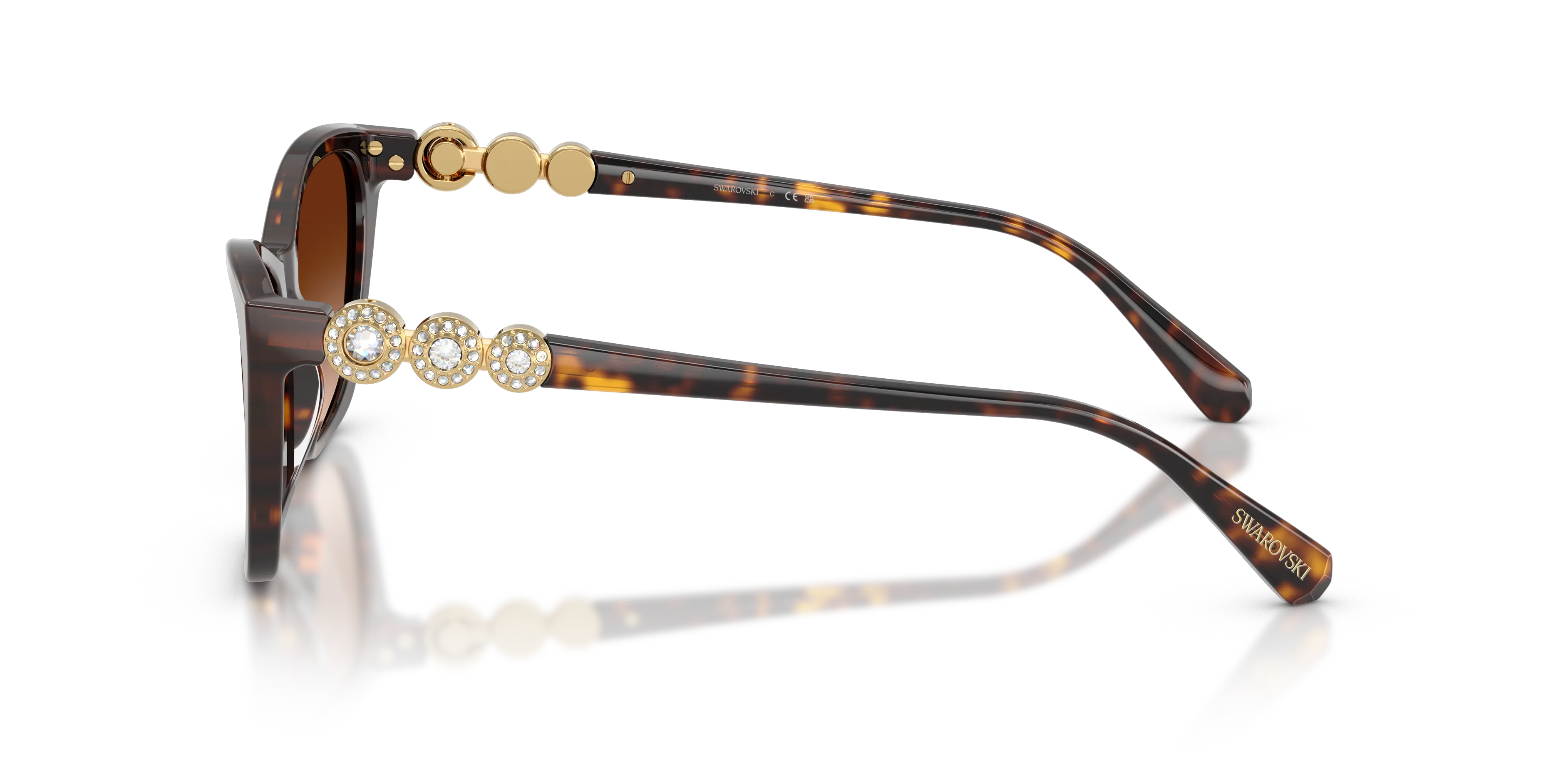 Swarovski SK6068U 100274 Occhiali da sole Acetato Tartaruga Marrone Cat Eye Normale Sfumato - immagine 4