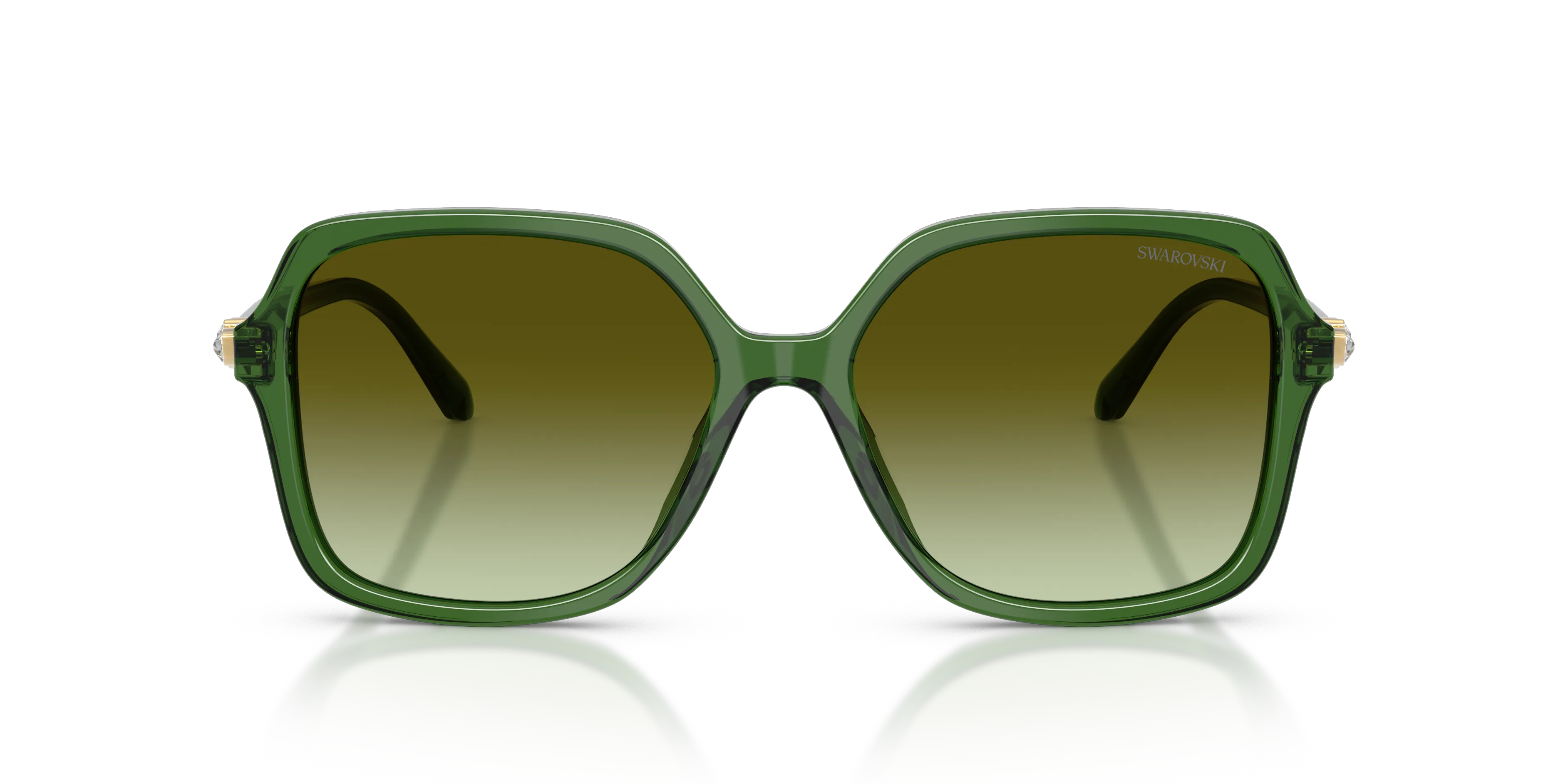 Swarovski SK6067 1081E8 Occhiali da sole Acetato Verde Marrone Squadrata Normale Sfumato - immagine 3