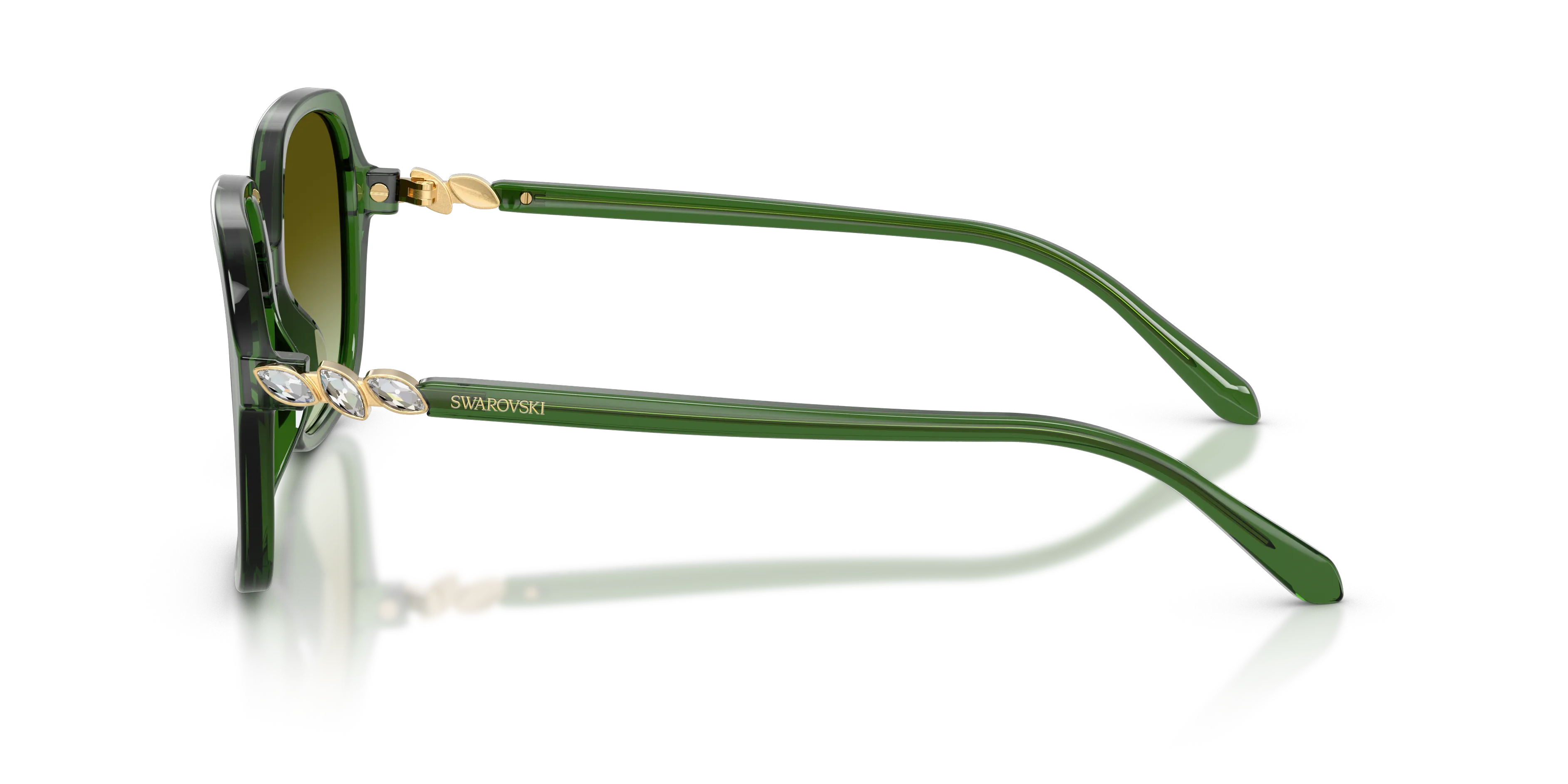 Swarovski SK6067 1081E8 Occhiali da sole Acetato Verde Marrone Squadrata Normale Sfumato - immagine 4