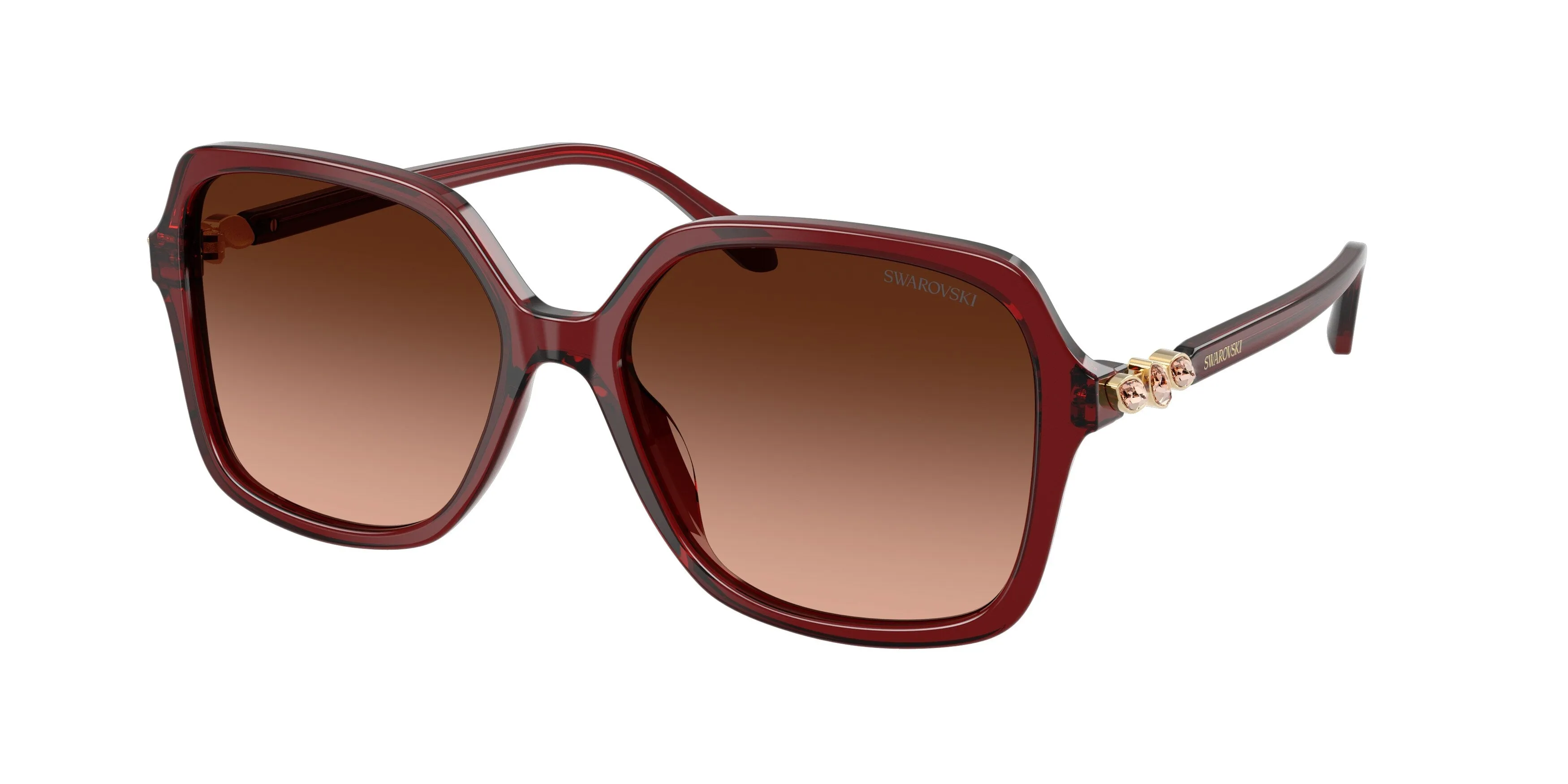 Swarovski SK6067 10735M Occhiali da sole Acetato Rosso Rosa Squadrata Normale Sfumato - immagine 1