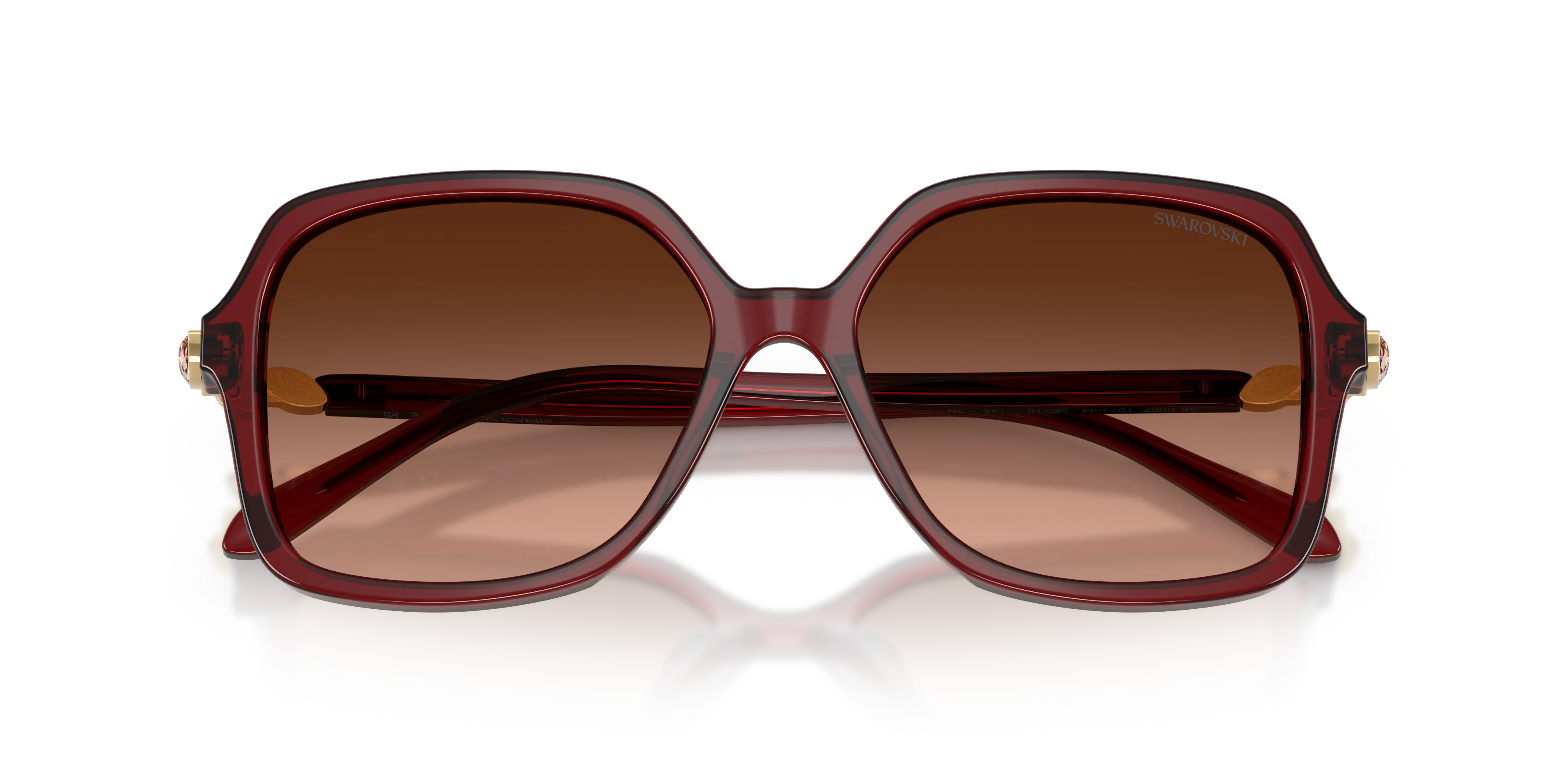 Swarovski SK6067 10735M Occhiali da sole Acetato Rosso Rosa Squadrata Normale Sfumato - immagine 2
