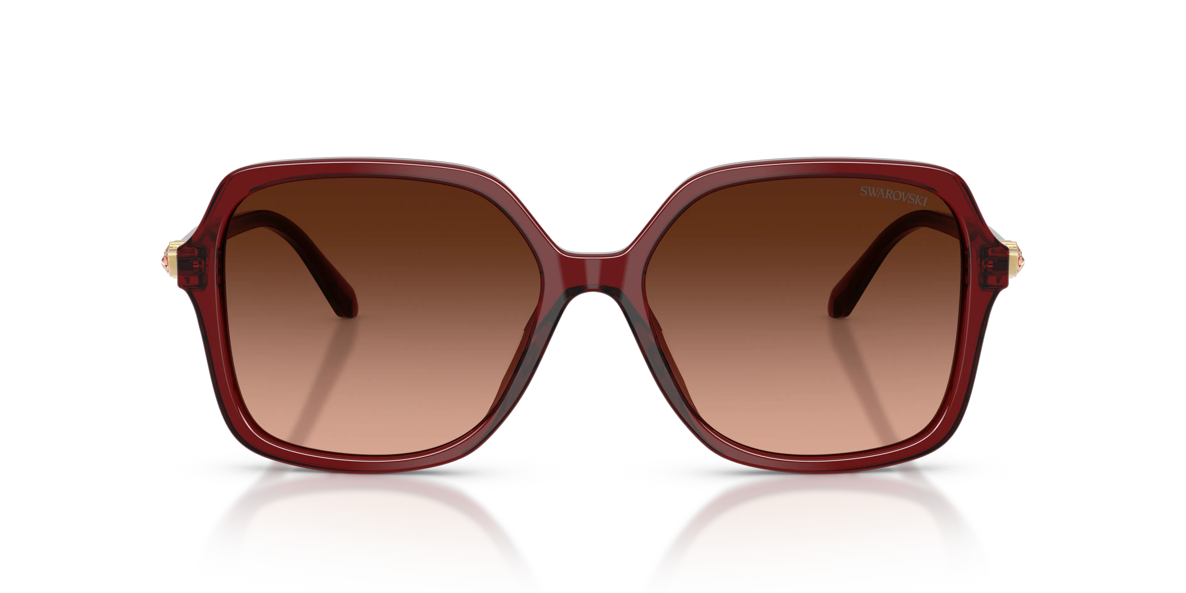 Swarovski SK6067 10735M Occhiali da sole Acetato Rosso Rosa Squadrata Normale Sfumato - immagine 3