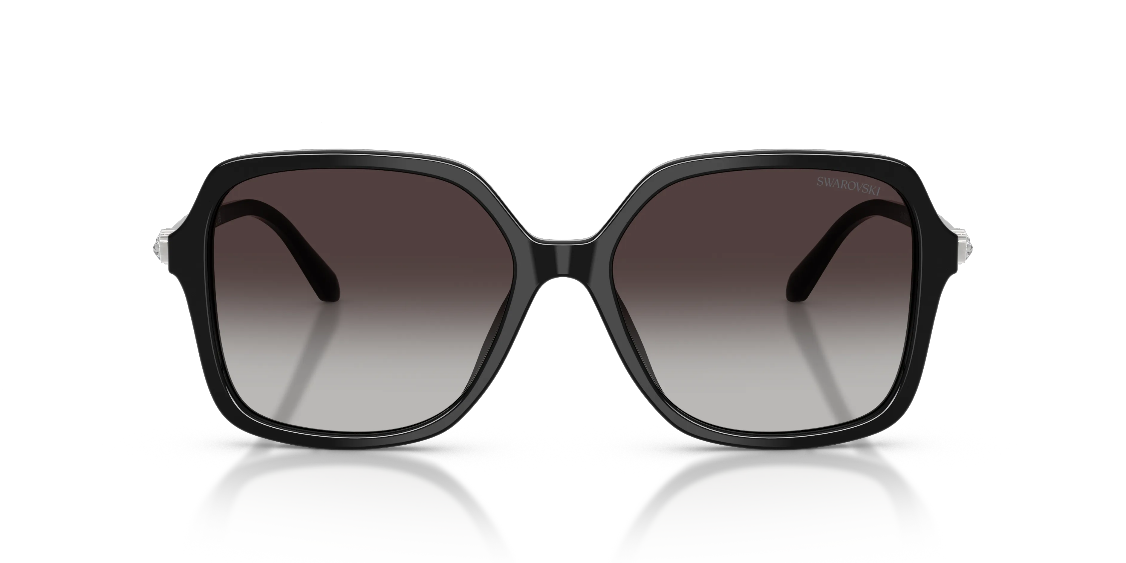 Swarovski SK6067 10388G Occhiali da sole Acetato Nero Grigio Squadrata Normale Sfumato - immagine 3