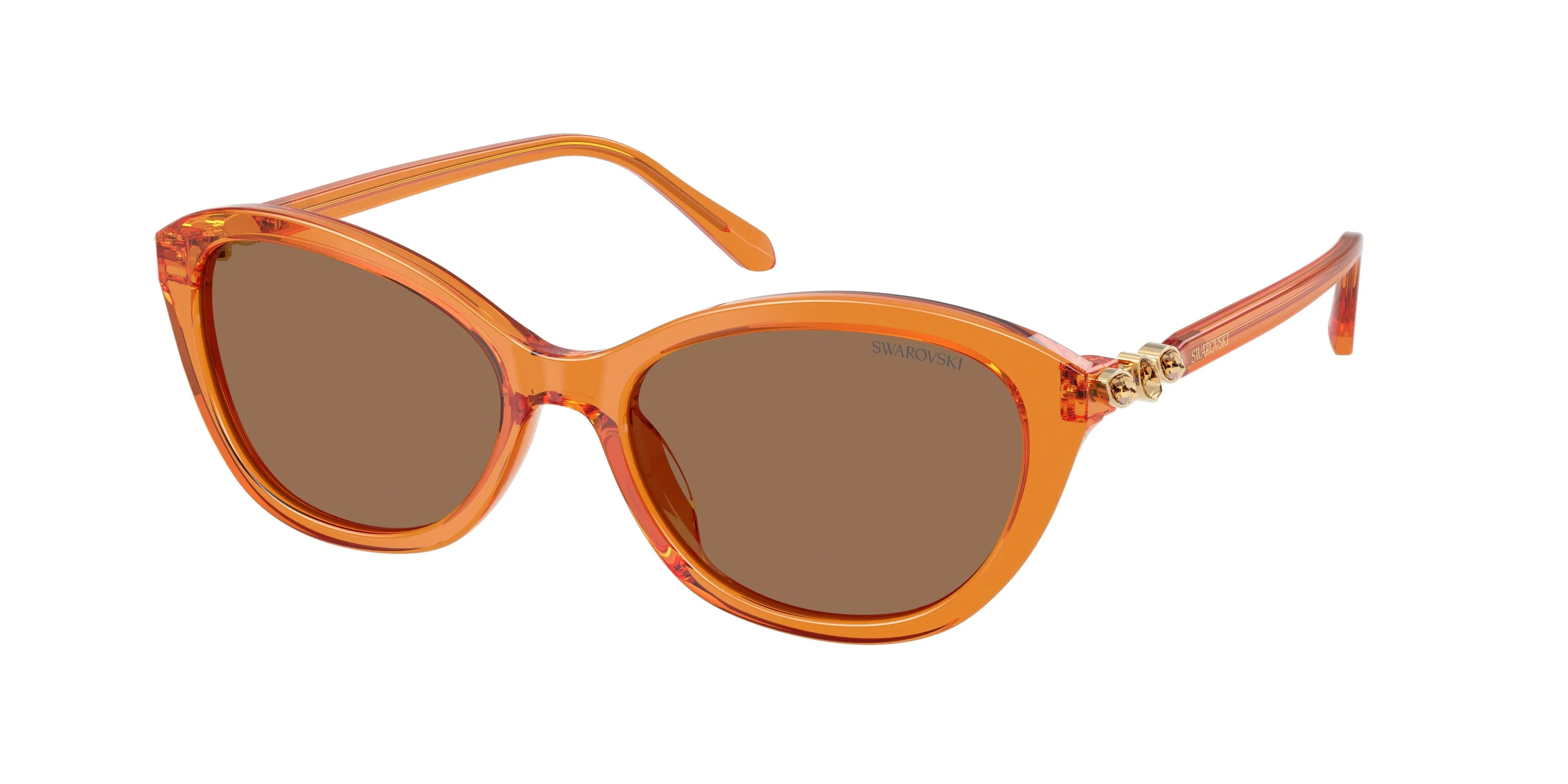 Swarovski SK6066U 111973 Occhiali da sole Acetato Arancione Marrone Rotonda Normale - immagine 1