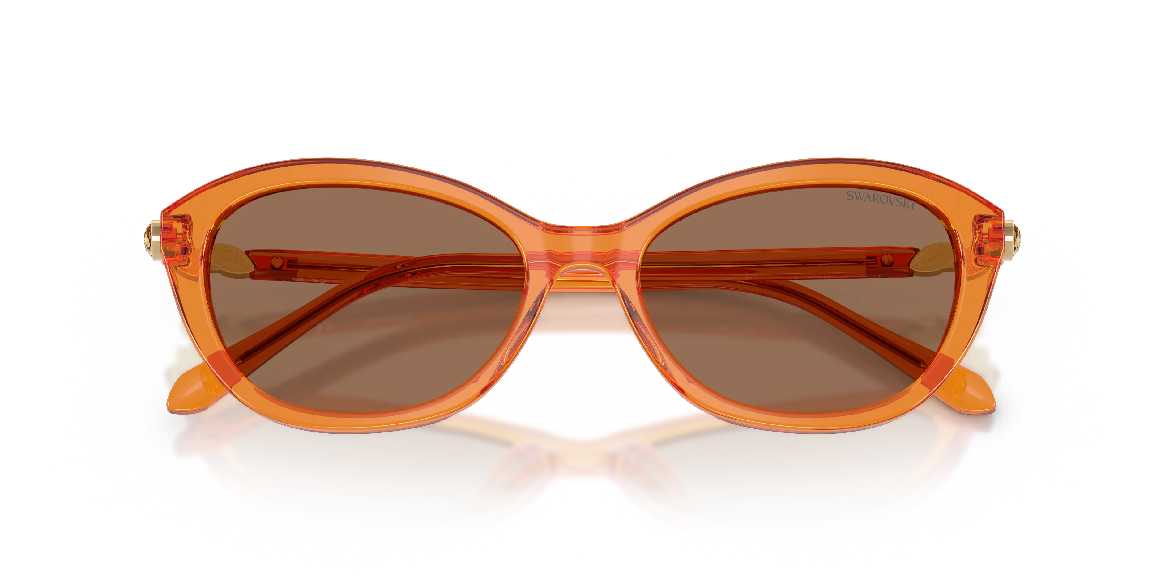 Swarovski SK6066U 111973 Occhiali da sole Acetato Arancione Marrone Rotonda Normale - immagine 2