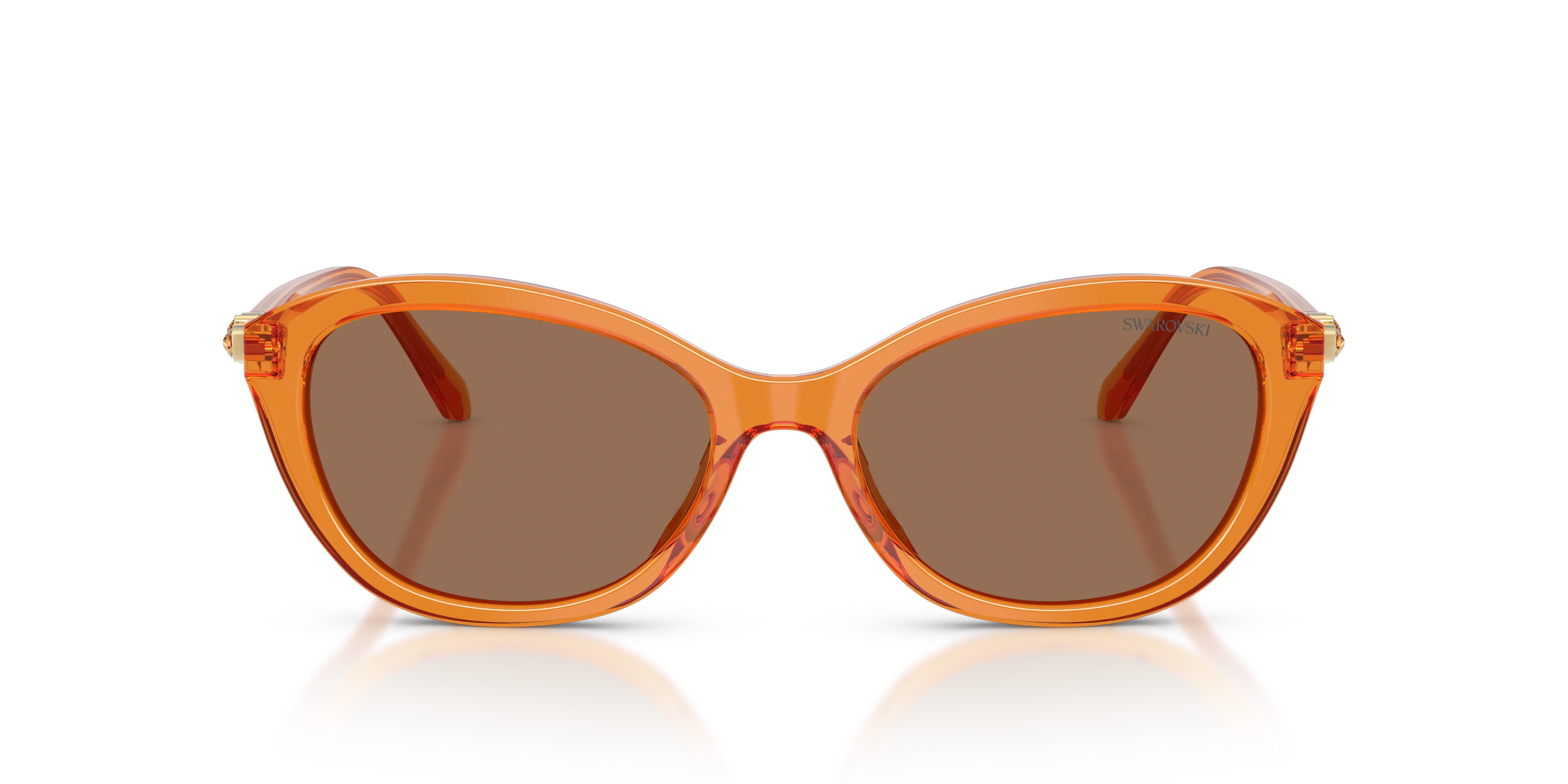 Swarovski SK6066U 111973 Occhiali da sole Acetato Arancione Marrone Rotonda Normale - immagine 3