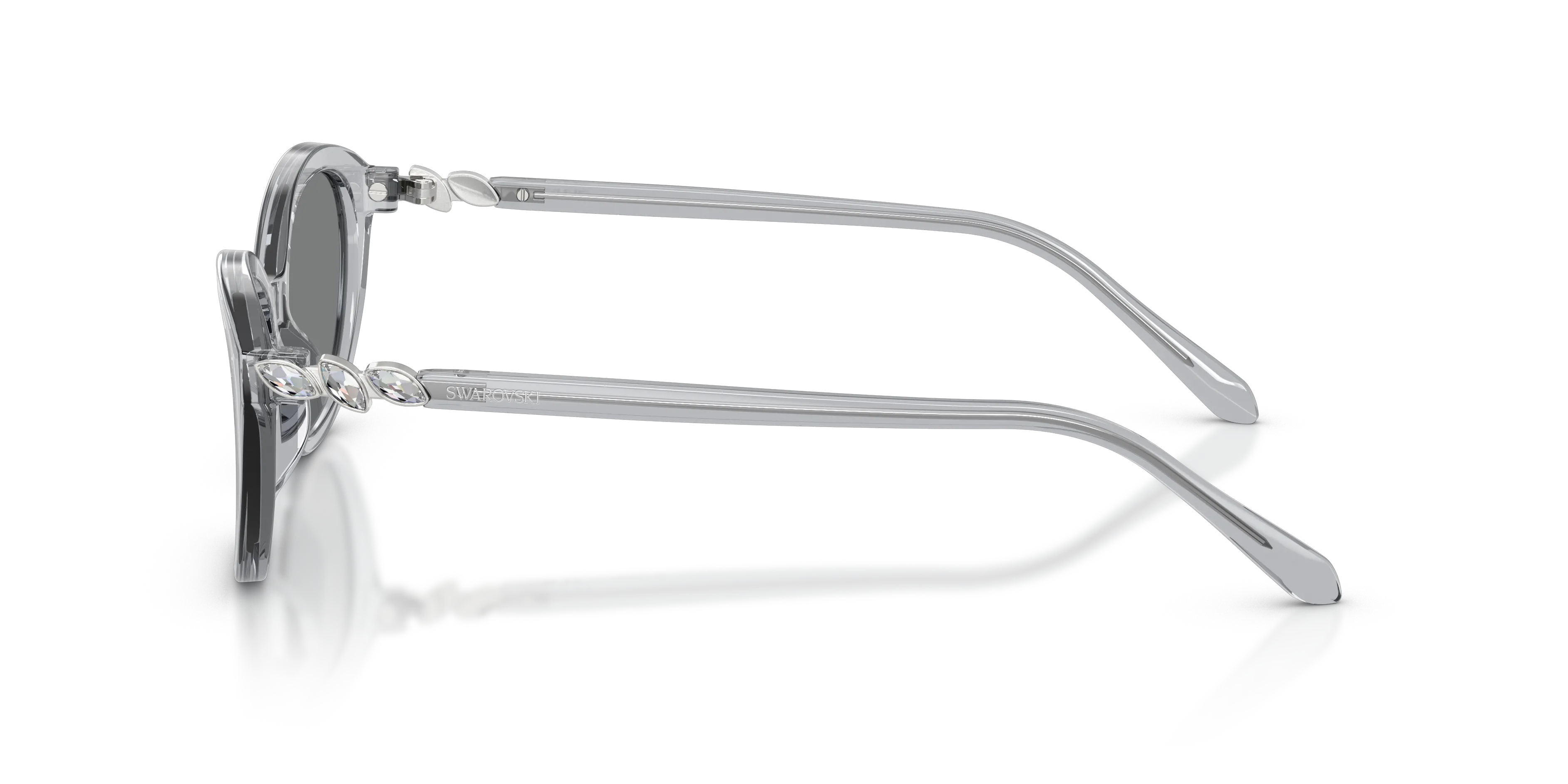 Swarovski SK6066U 111787 Occhiali da sole Acetato Grigio Grigio Rotonda Normale - immagine 4