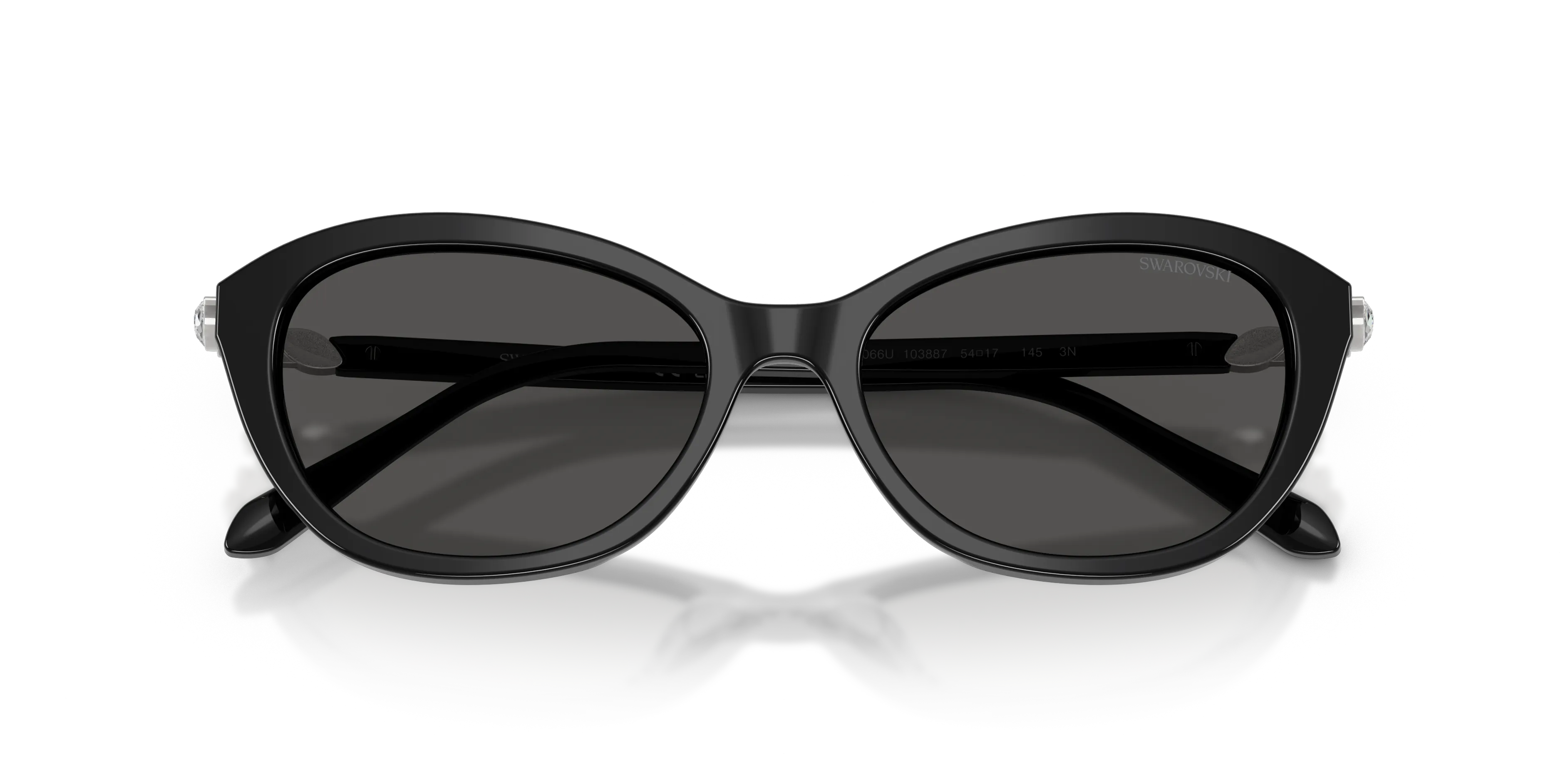 Swarovski SK6066U 103887 Occhiali da sole Acetato Nero Grigio Rotonda Normale - immagine 2