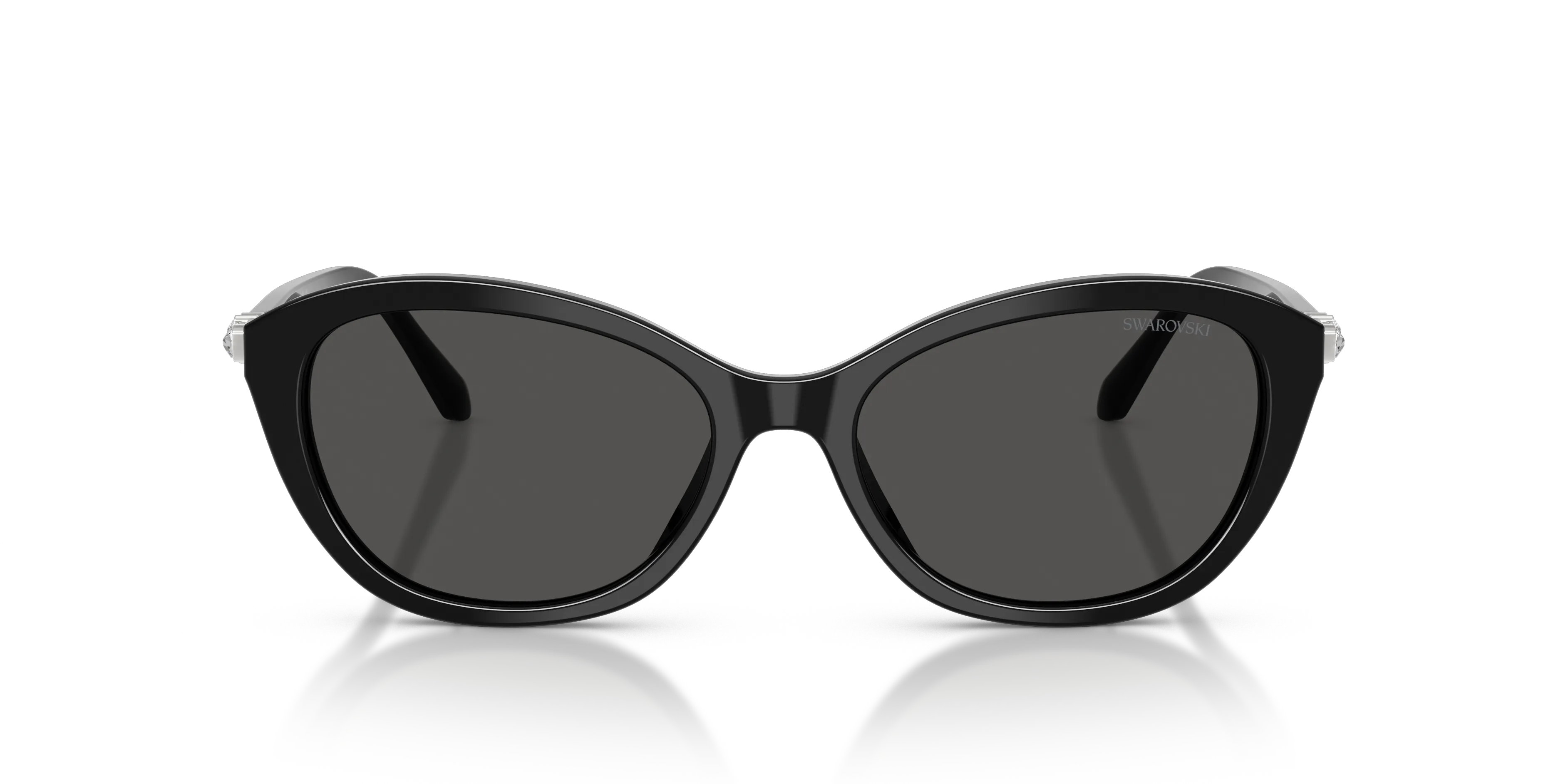 Swarovski SK6066U 103887 Occhiali da sole Acetato Nero Grigio Rotonda Normale - immagine 3