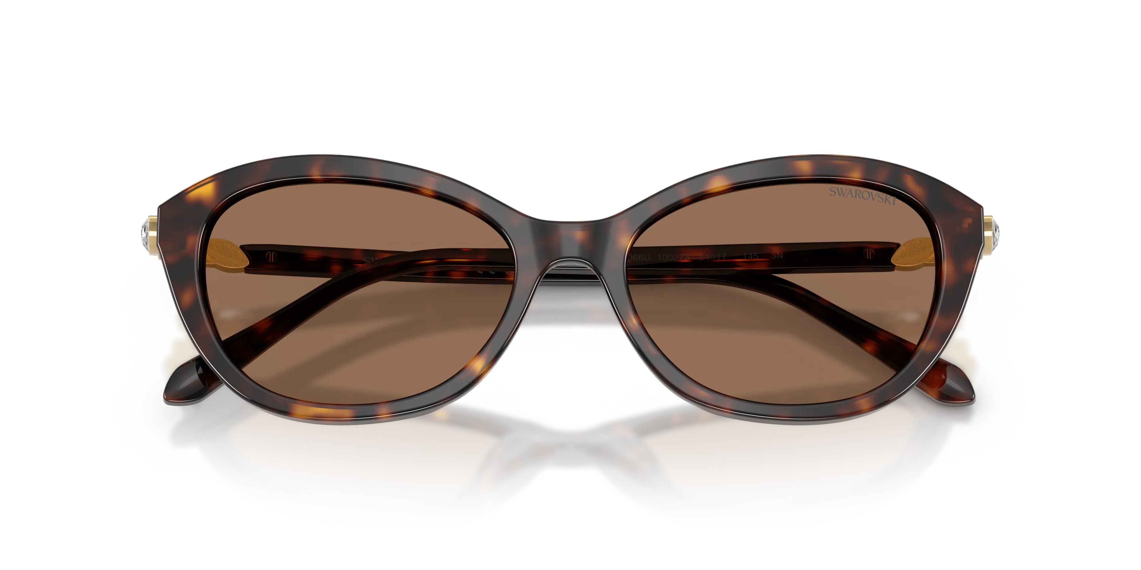 Swarovski SK6066U 100273 Occhiali da sole Acetato Tartaruga Marrone Rotonda Normale - immagine 2