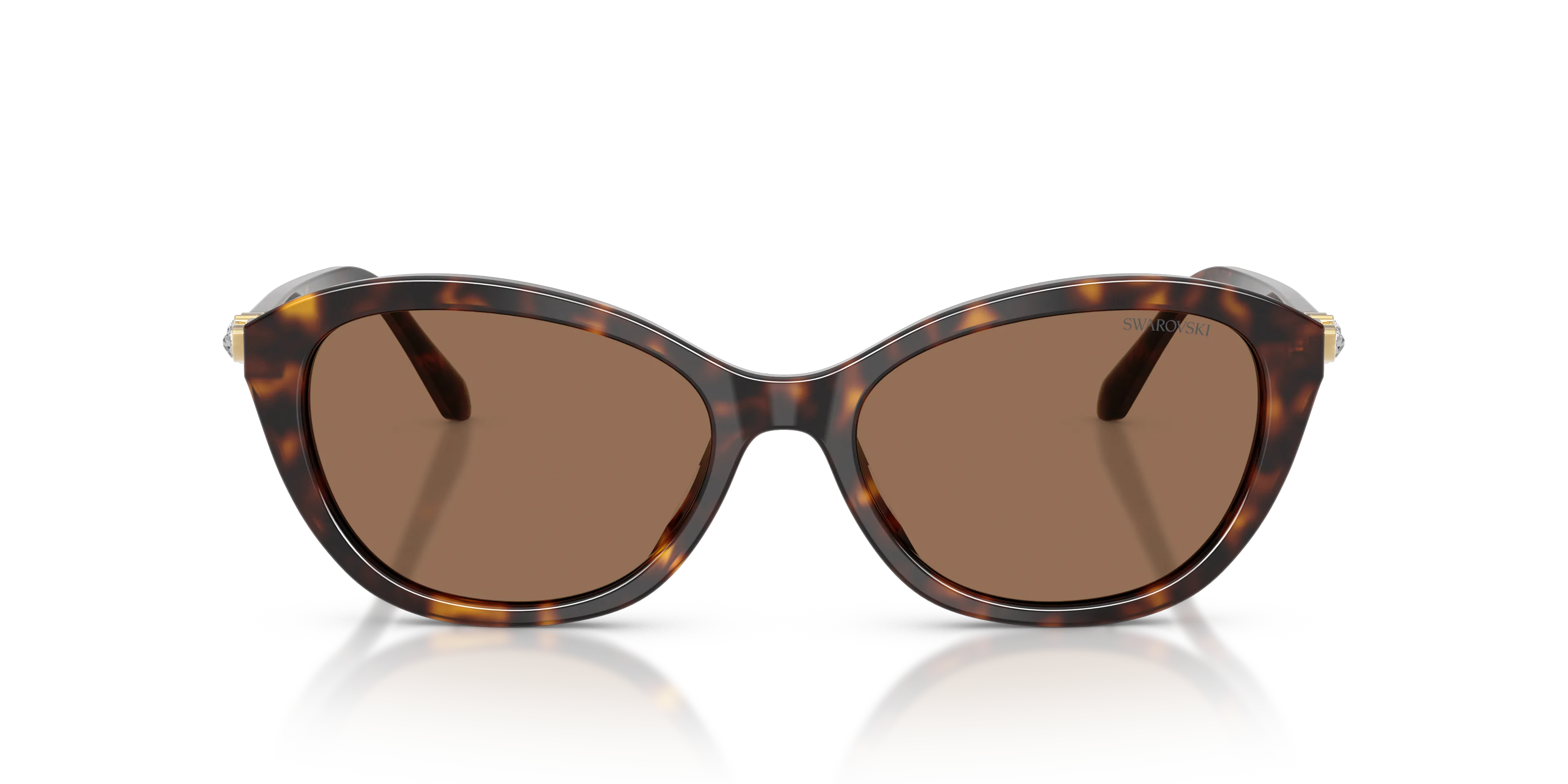 Swarovski SK6066U 100273 Occhiali da sole Acetato Tartaruga Marrone Rotonda Normale - immagine 3