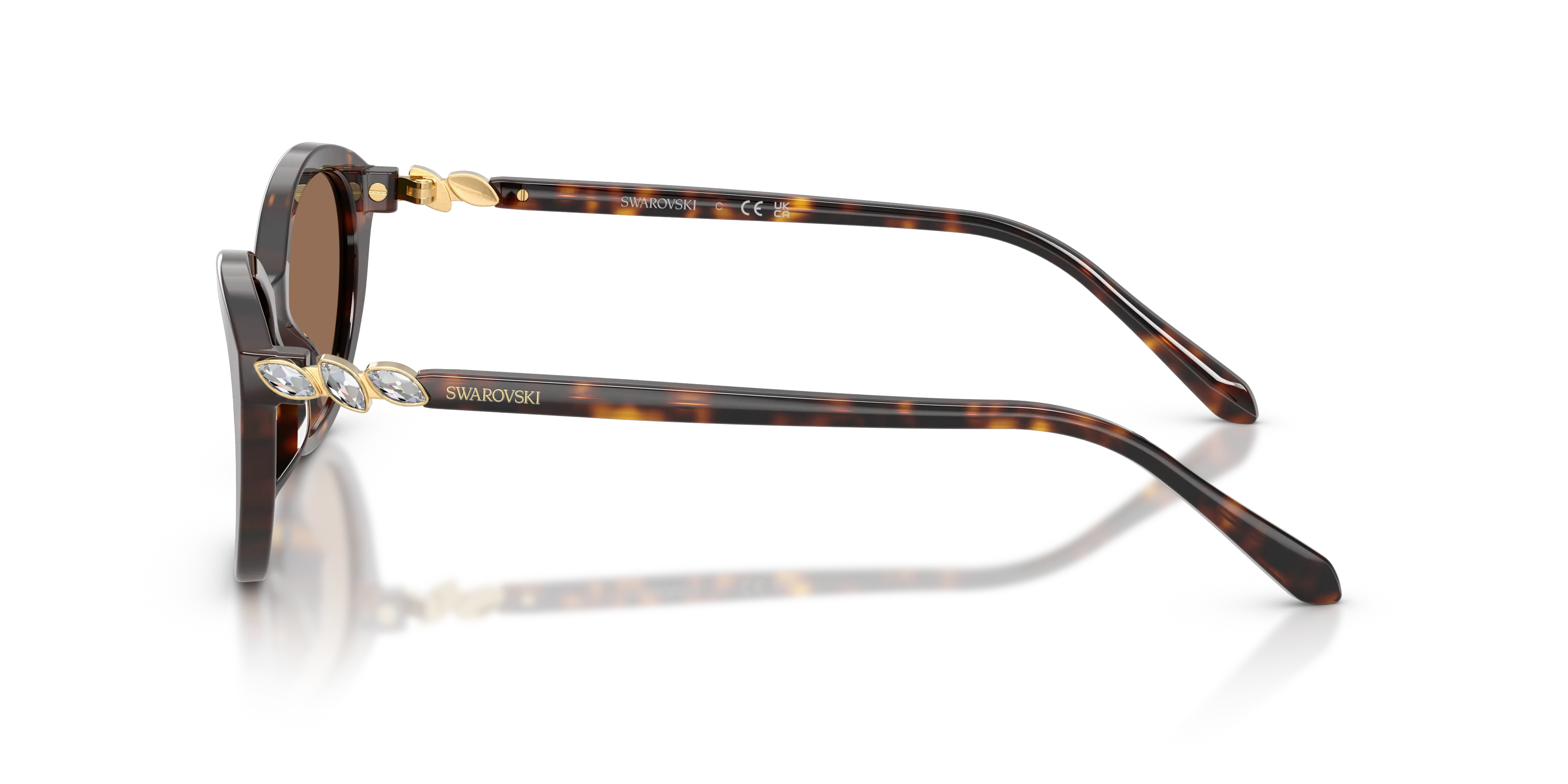 Swarovski SK6066U 100273 Occhiali da sole Acetato Tartaruga Marrone Rotonda Normale - immagine 4