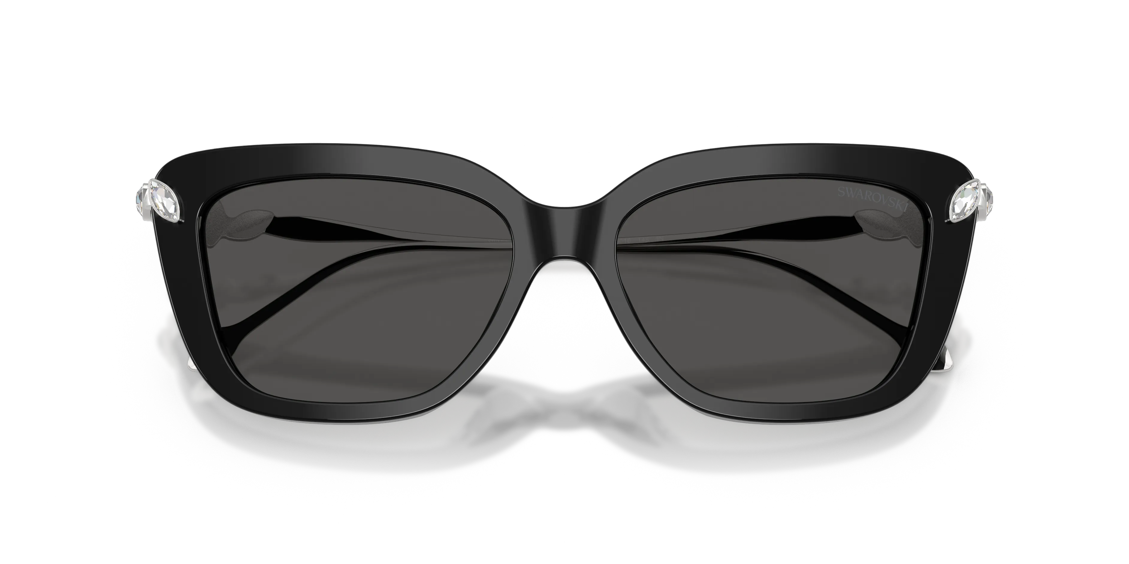 Swarovski SK6065U 103887 Occhiali da sole Acetato Nero Grigio Cat Eye Normale - immagine 2
