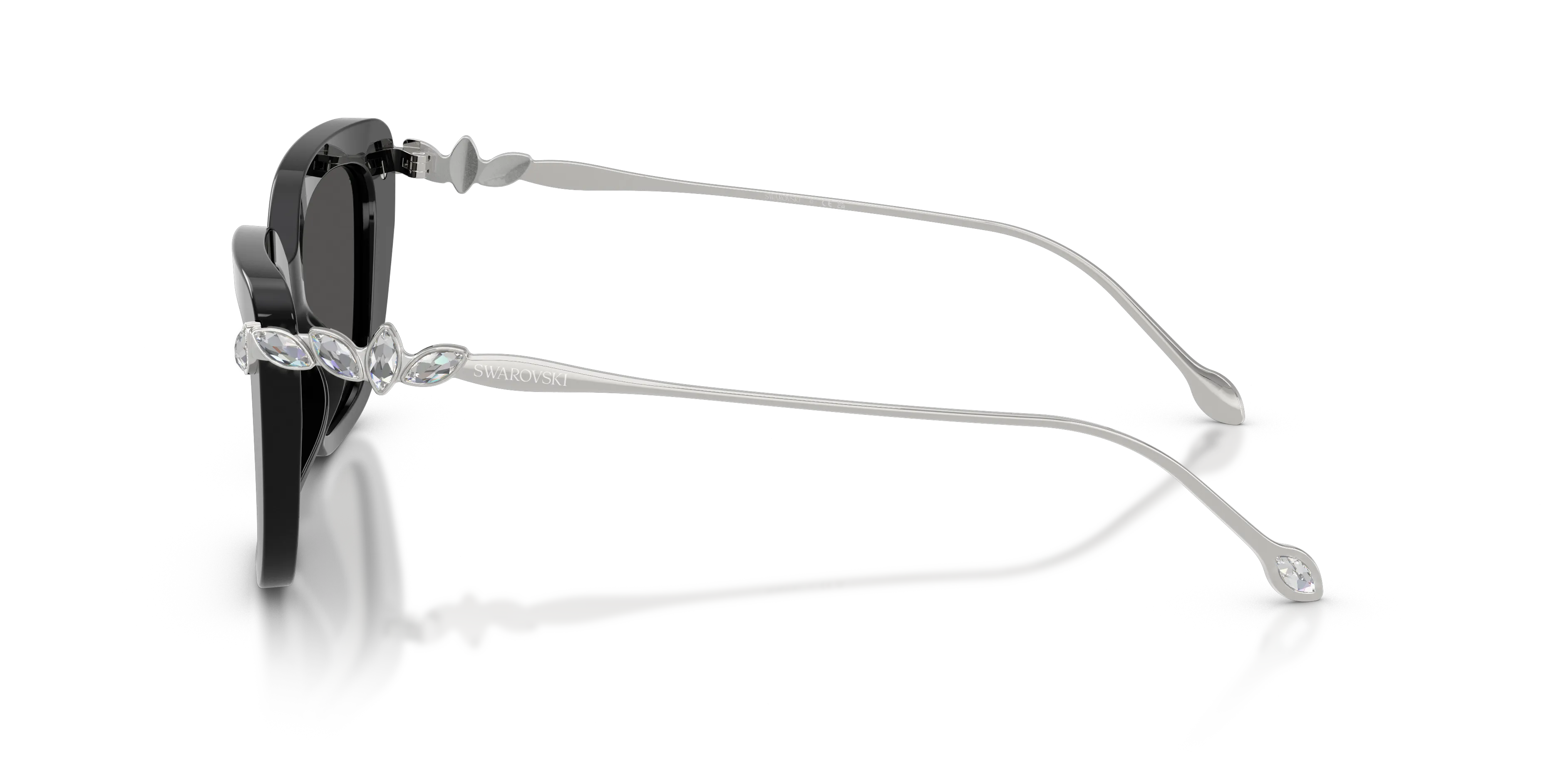 Swarovski SK6065U 103887 Occhiali da sole Acetato Nero Grigio Cat Eye Normale - immagine 4