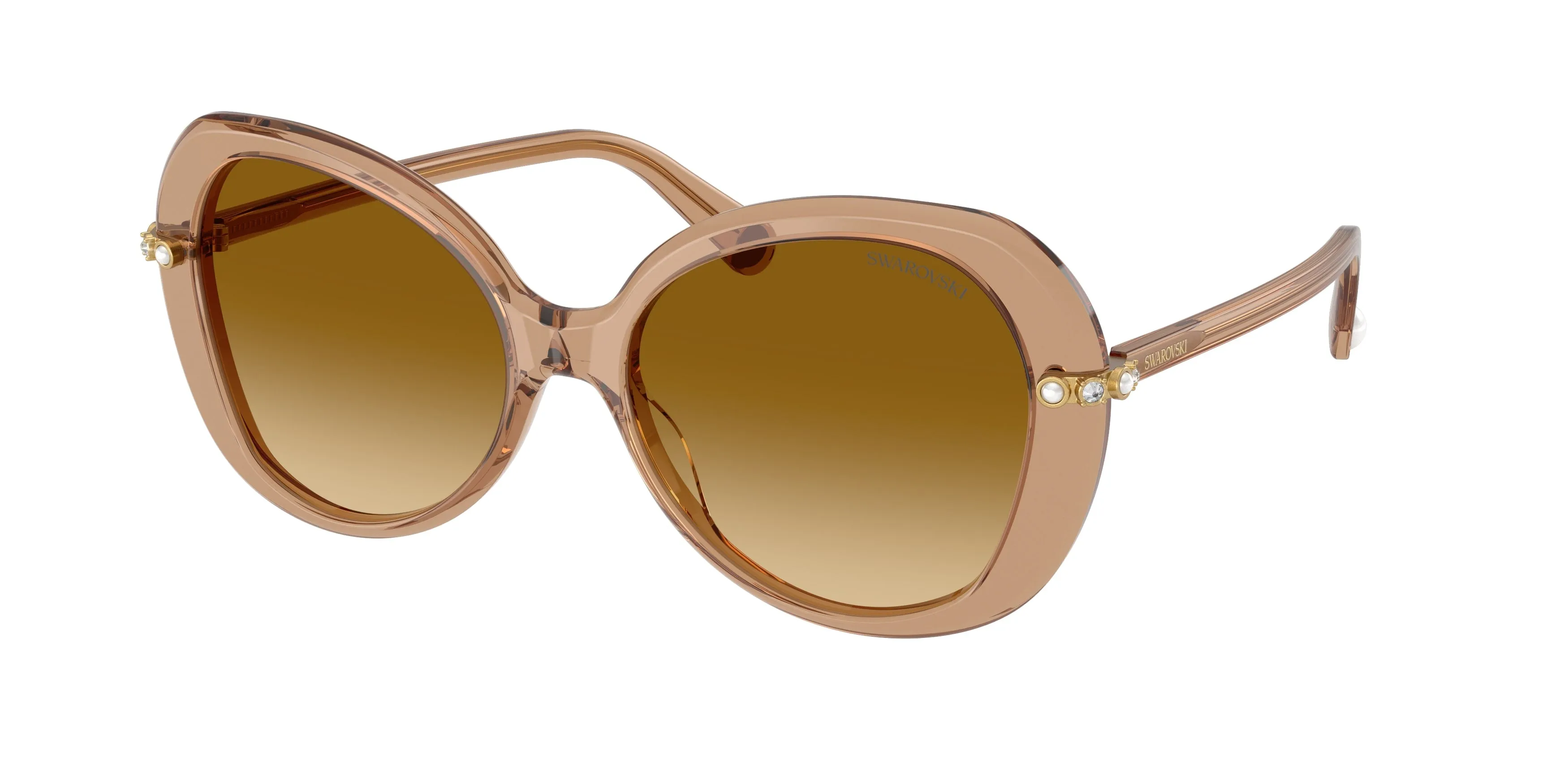Swarovski SK6059 11243B Occhiali da sole Acetato Marrone Giallo Farfalla Normale Sfumato - immagine 1