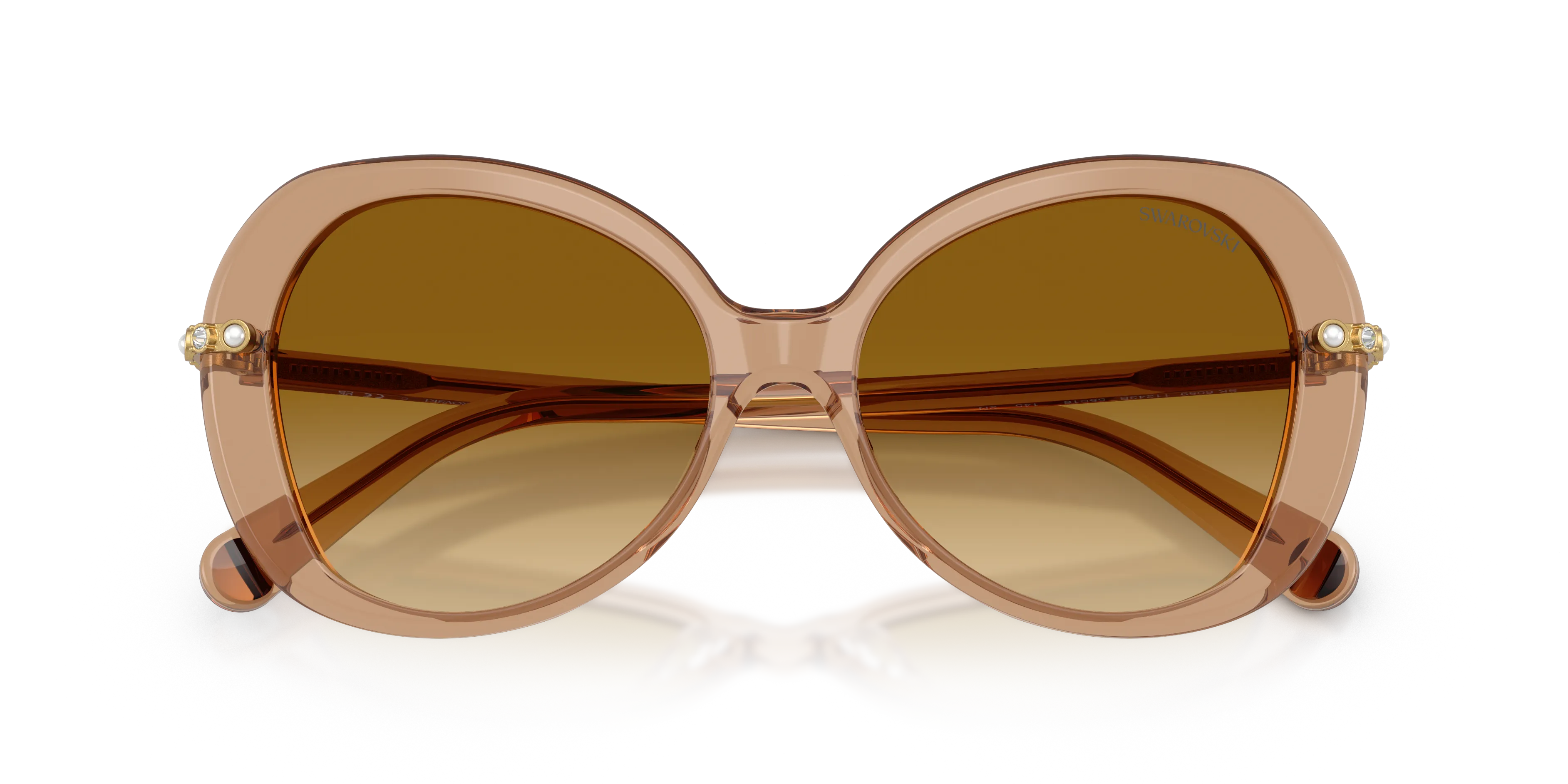Swarovski SK6059 11243B Occhiali da sole Acetato Marrone Giallo Farfalla Normale Sfumato - immagine 2