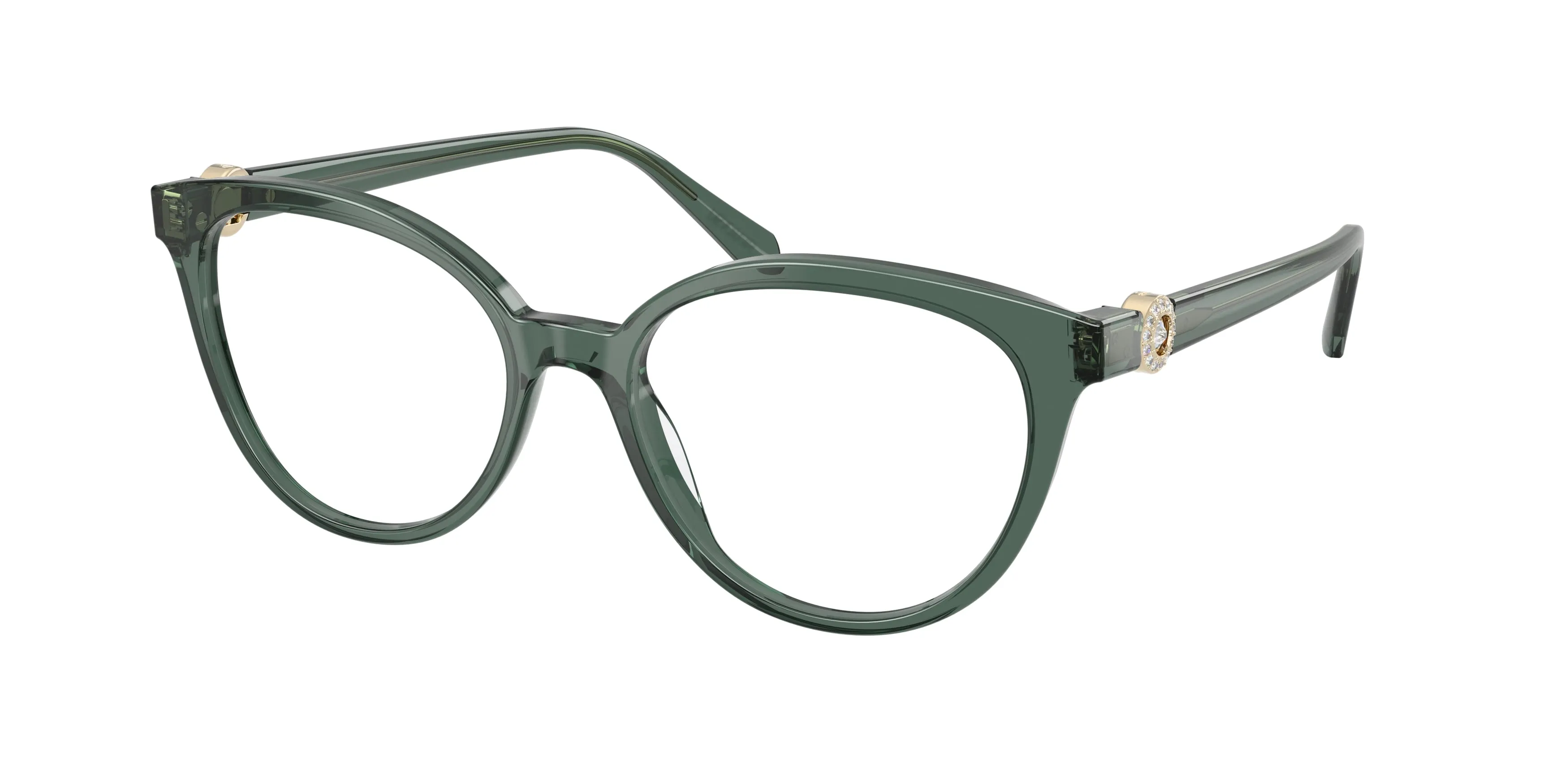 Swarovski SK2078 1043 Montature da vista Acetato Verde Trasparente Pantos Normale - immagine 1