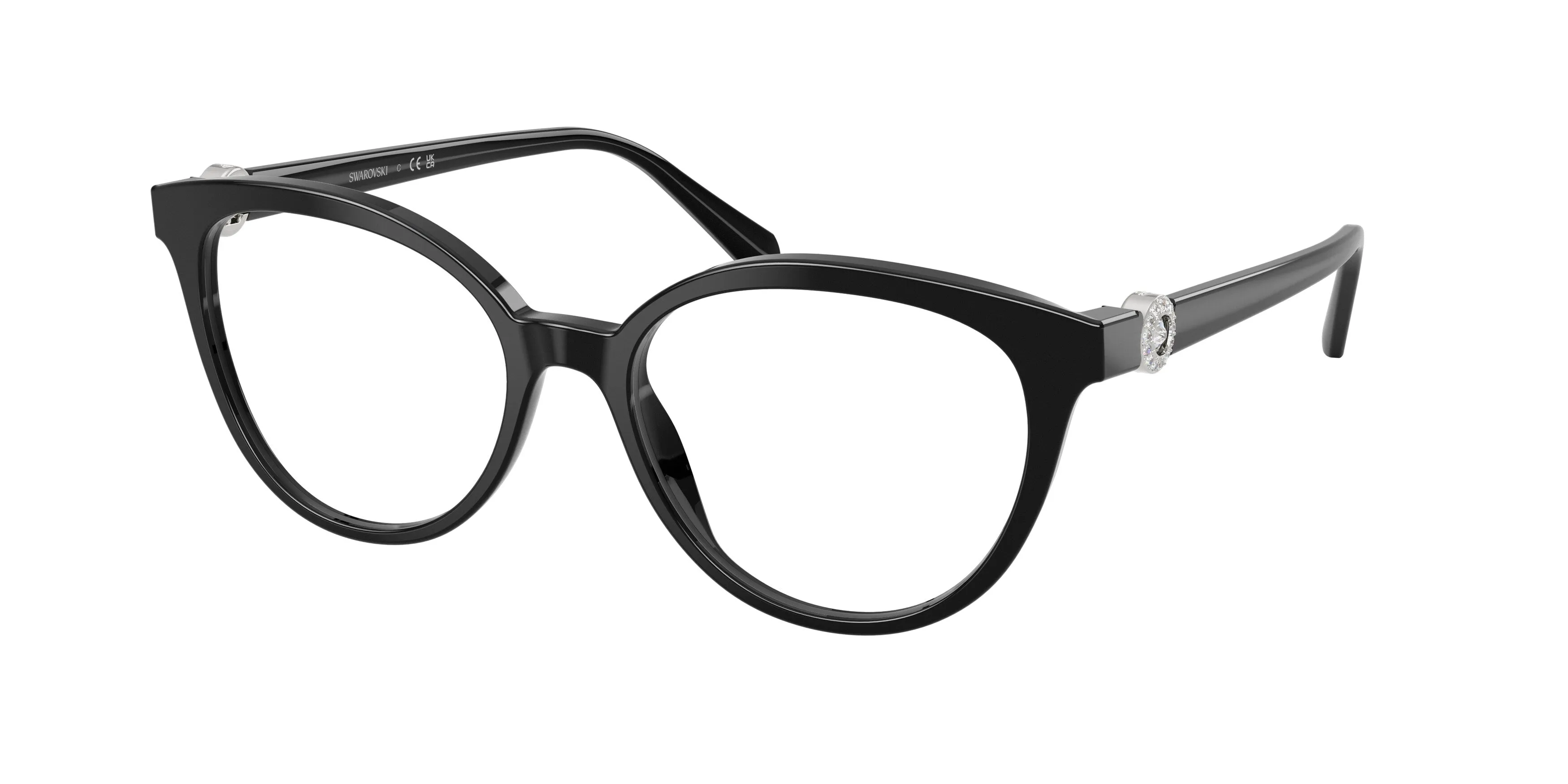 Swarovski SK2078 1038 Montature da vista Acetato Nero Trasparente Pantos Normale - immagine 1