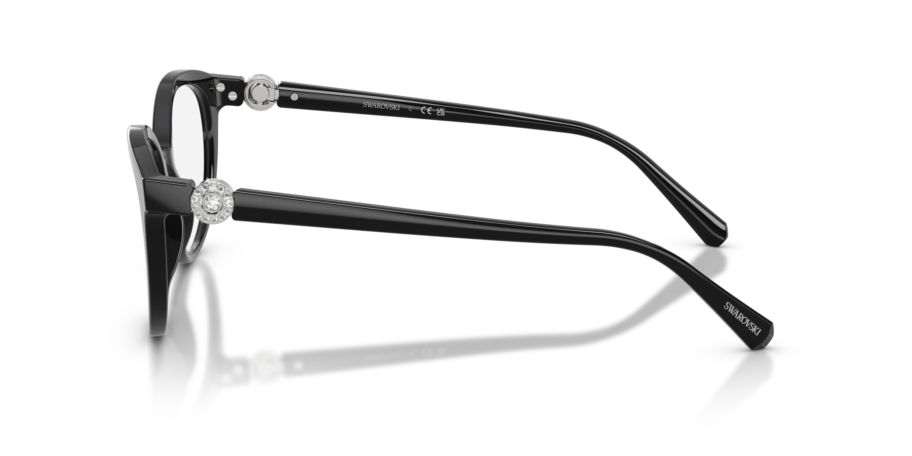 Swarovski SK2078 1038 Montature da vista Acetato Nero Trasparente Pantos Normale - immagine 4