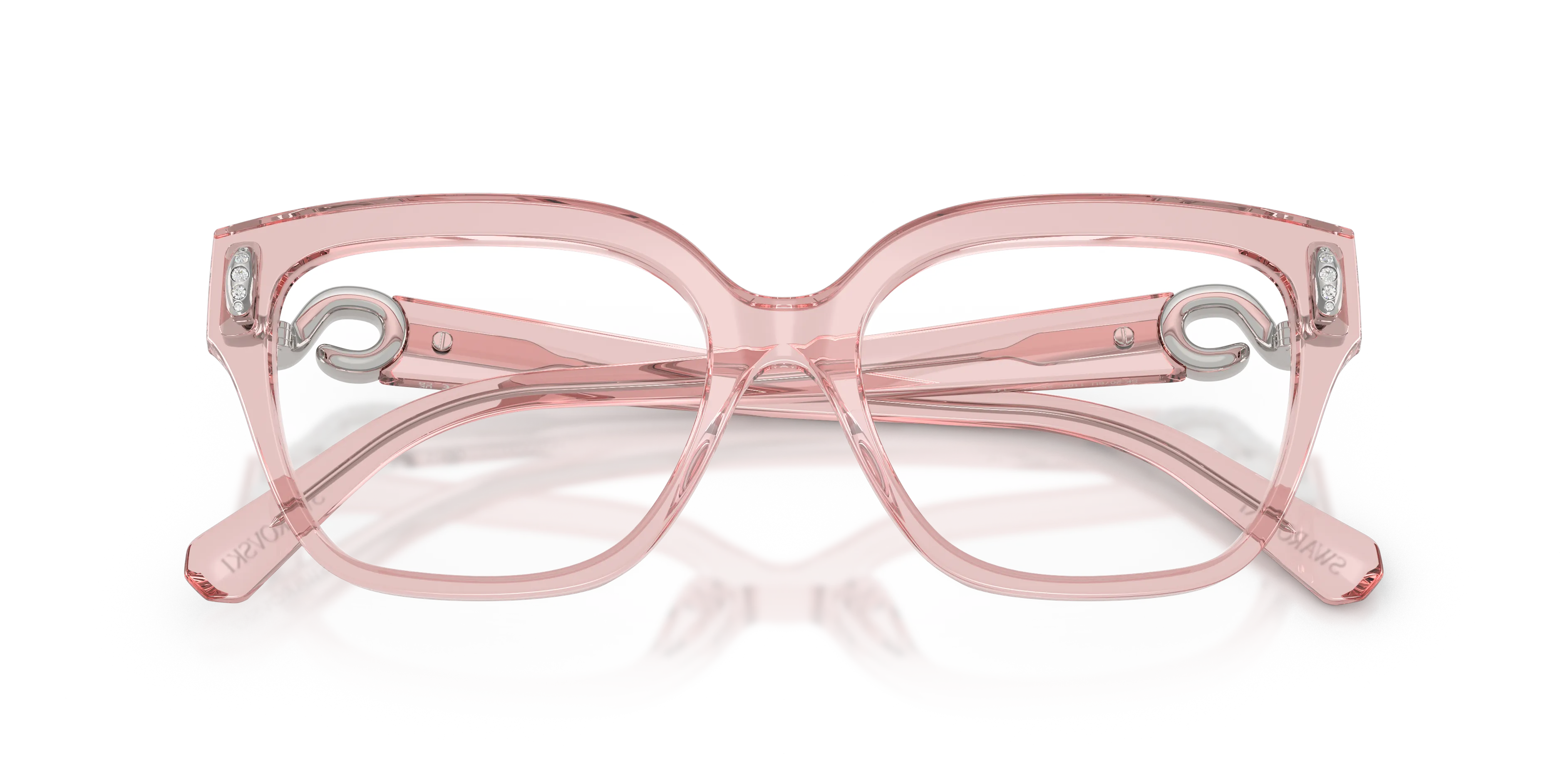 Swarovski SK2076U 1105 Montature da vista Acetato Rosa Trasparente Squadrata Normale - immagine 2