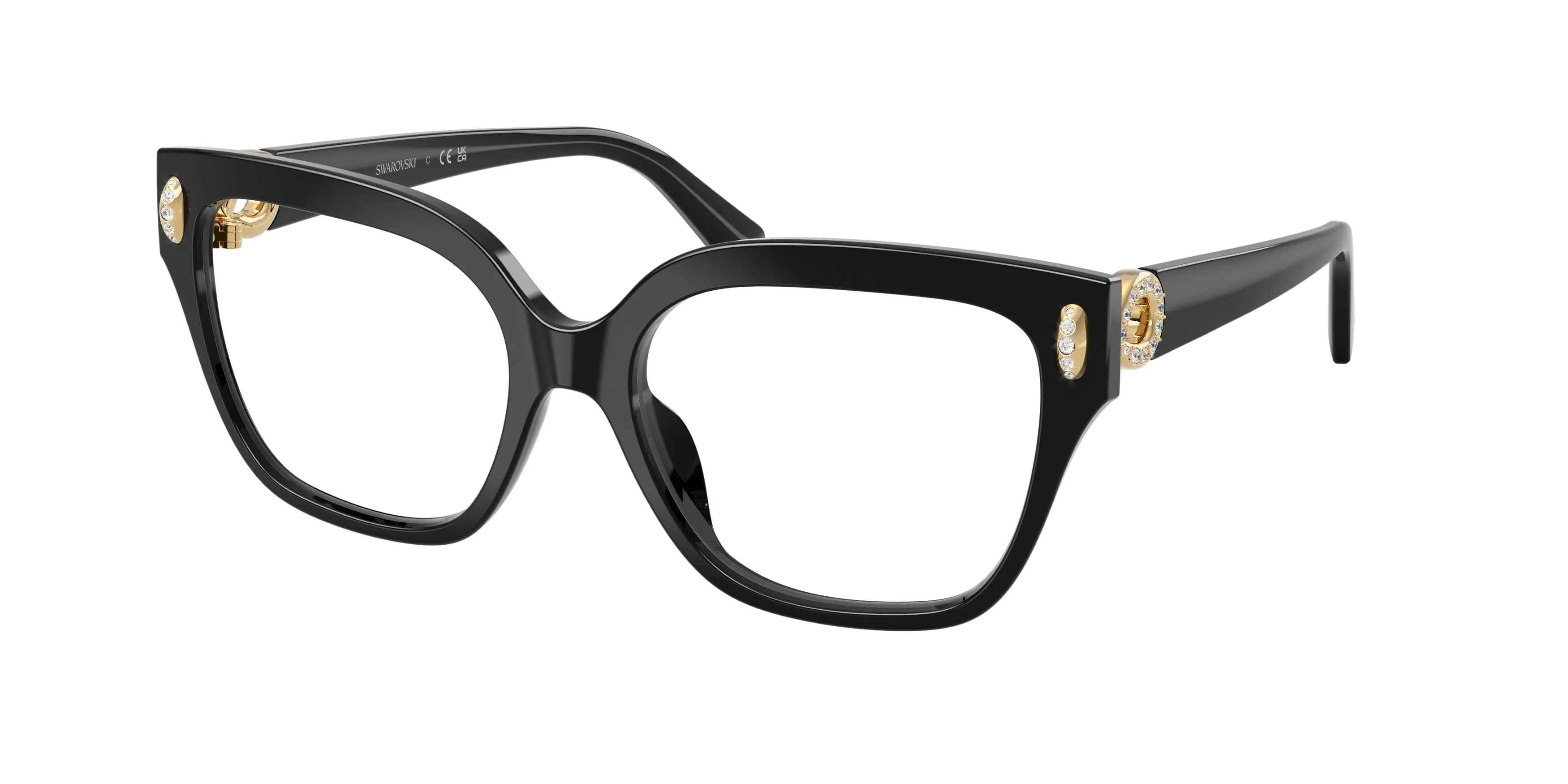Swarovski SK2076U 1001 Montature da vista Acetato Nero Trasparente Squadrata Normale - immagine 1