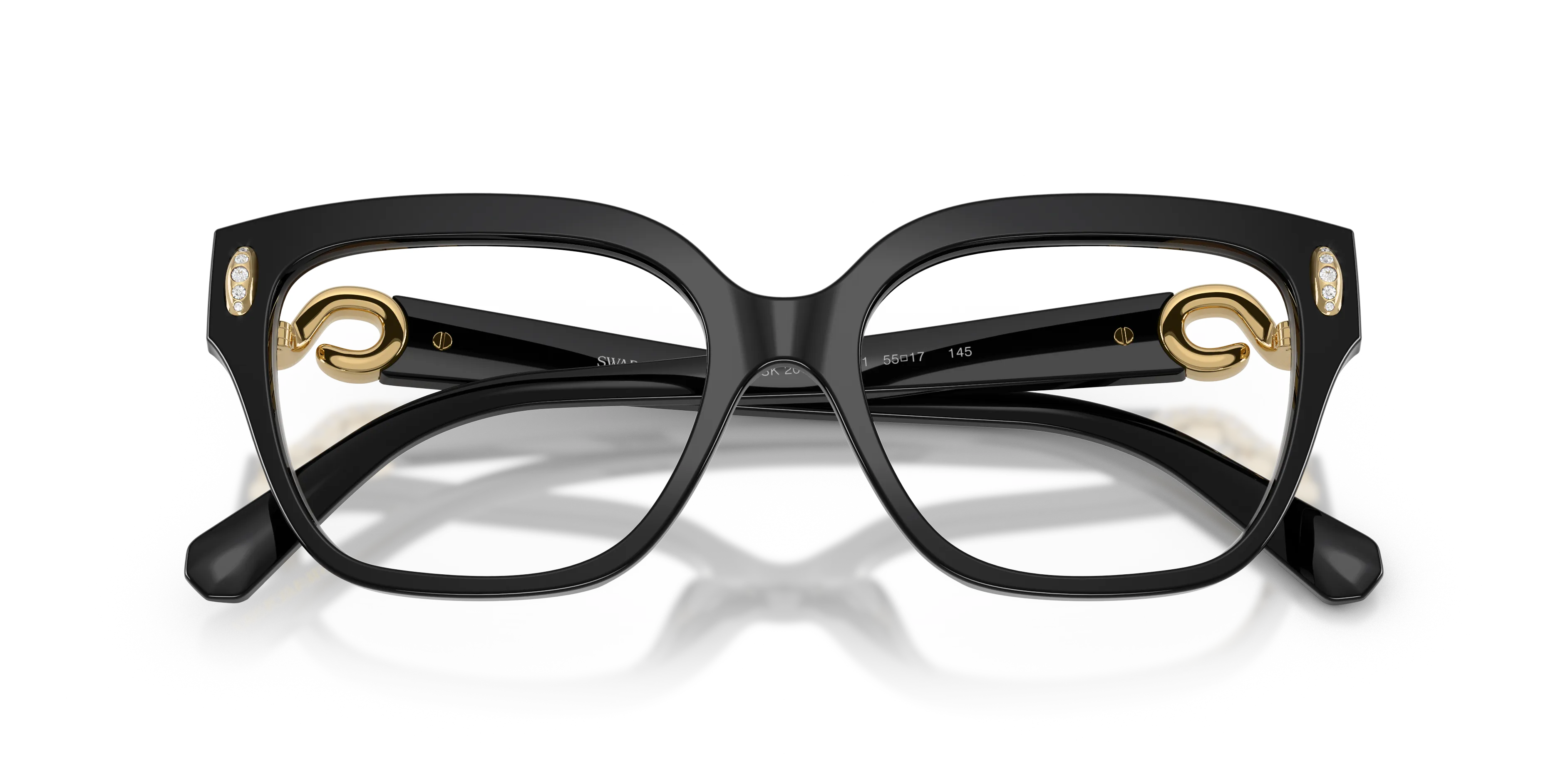 Swarovski SK2076U 1001 Montature da vista Acetato Nero Trasparente Squadrata Normale - immagine 2