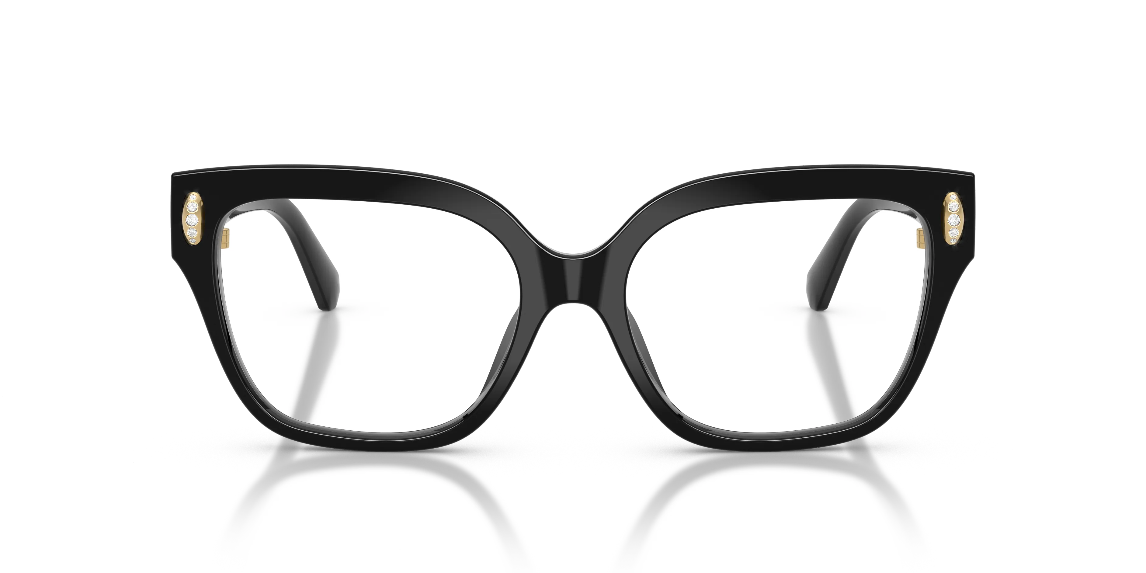 Swarovski SK2076U 1001 Montature da vista Acetato Nero Trasparente Squadrata Normale - immagine 3