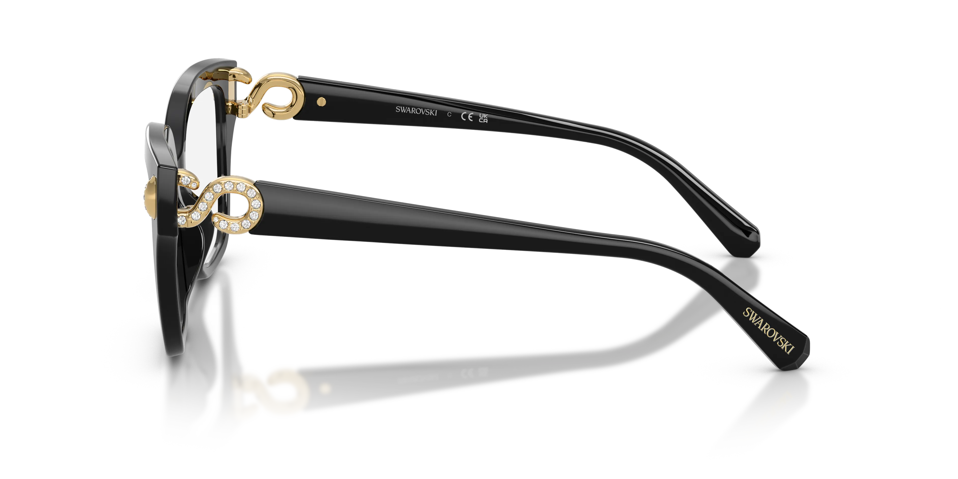 Swarovski SK2076U 1001 Montature da vista Acetato Nero Trasparente Squadrata Normale - immagine 4