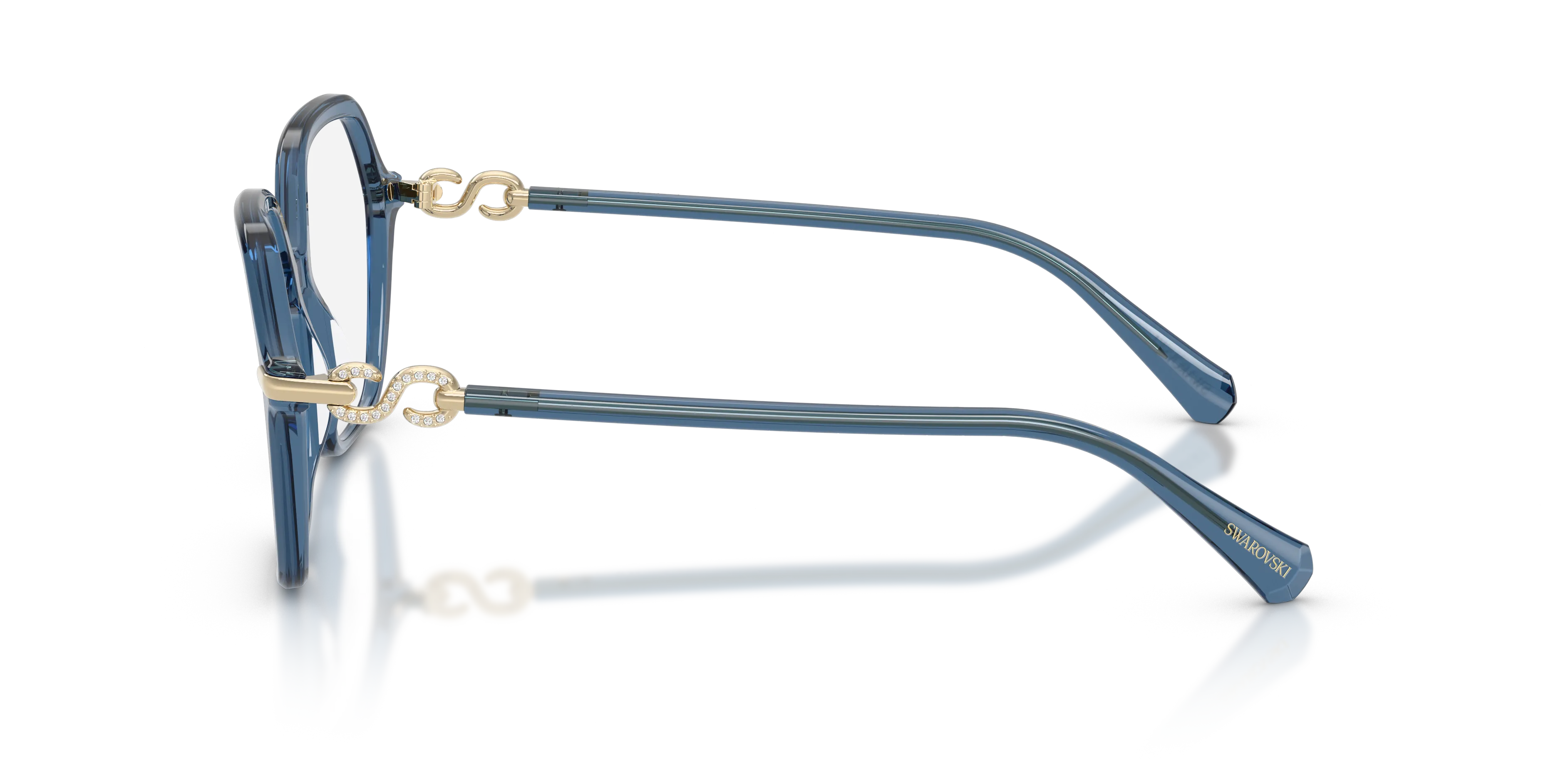 Swarovski SK2075 1110 Montature da vista Acetato Blu Trasparente Geometrica Normale - immagine 4