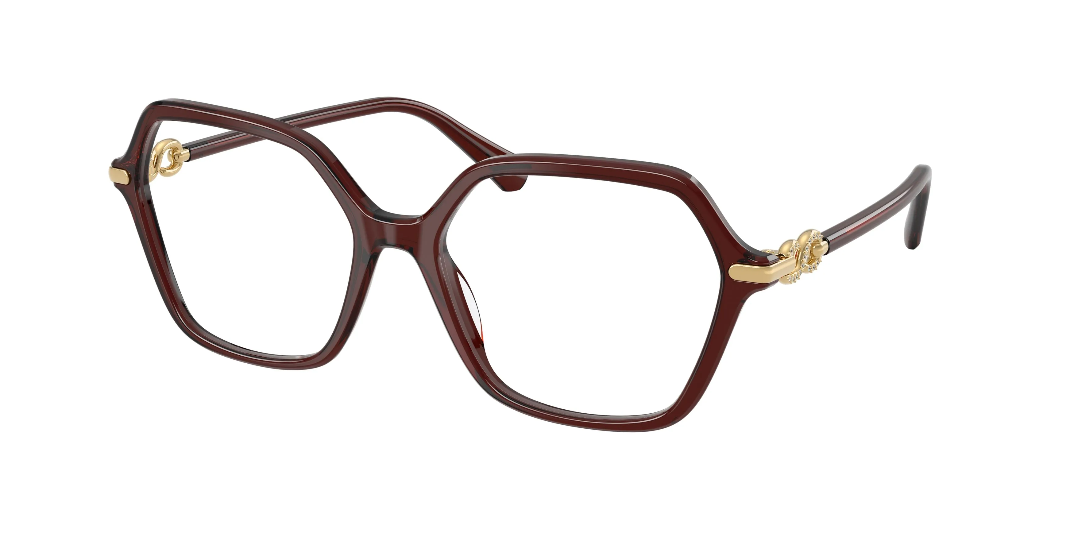 Swarovski SK2075 1098 Montature da vista Acetato Rosso Trasparente Geometrica Normale - immagine 1