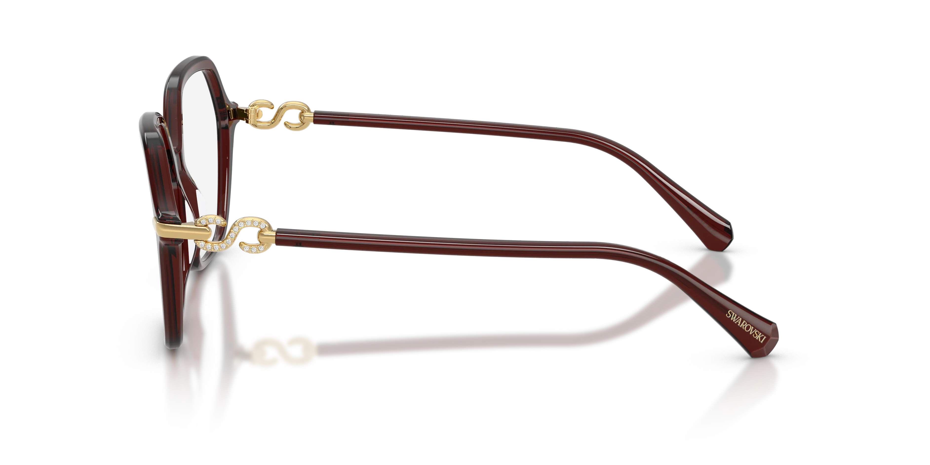 Swarovski SK2075 1098 Montature da vista Acetato Rosso Trasparente Geometrica Normale - immagine 4