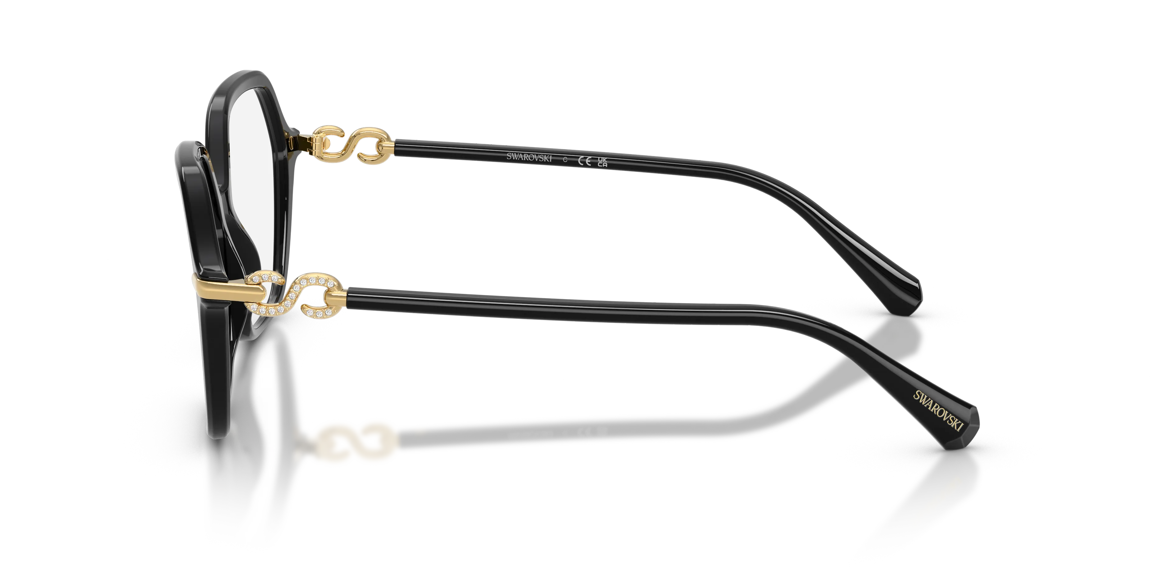 Swarovski SK2075 1001 Montature da vista Acetato Nero Trasparente Geometrica Normale - immagine 4