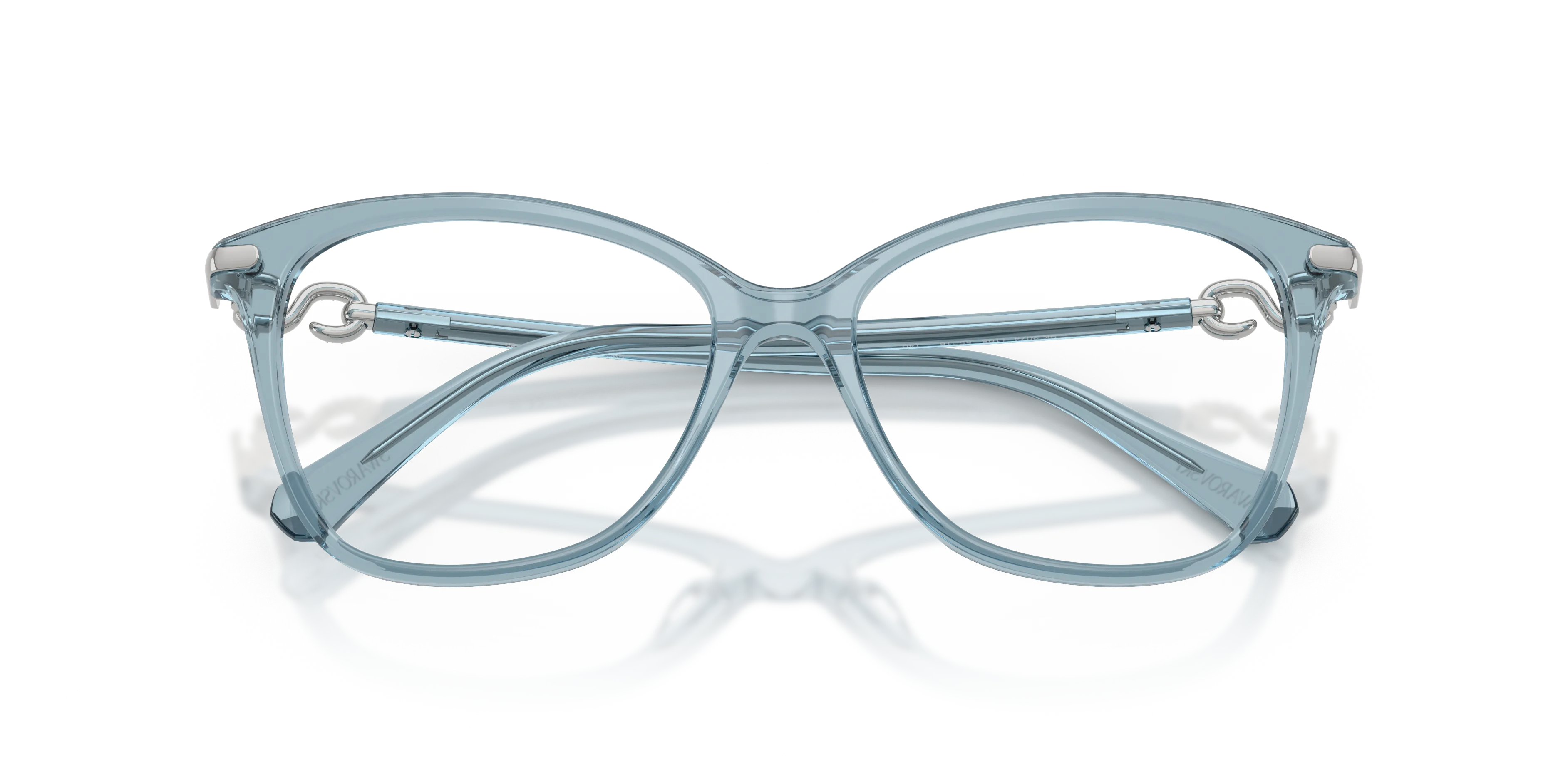 Swarovski SK2074 1108 Montature da vista Acetato Blu Trasparente Cat Eye Normale - immagine 2