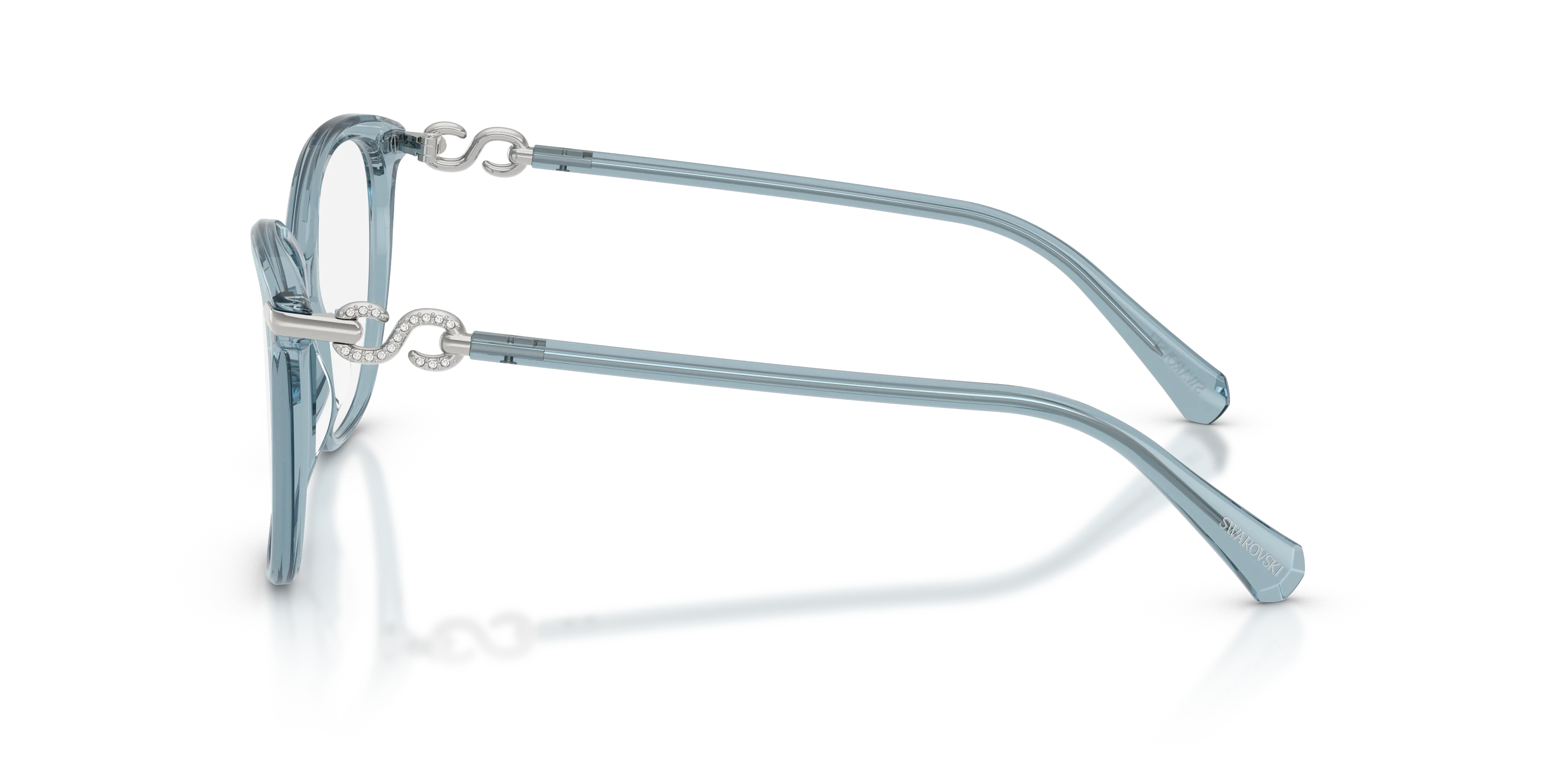 Swarovski SK2074 1108 Montature da vista Acetato Blu Trasparente Cat Eye Normale - immagine 4