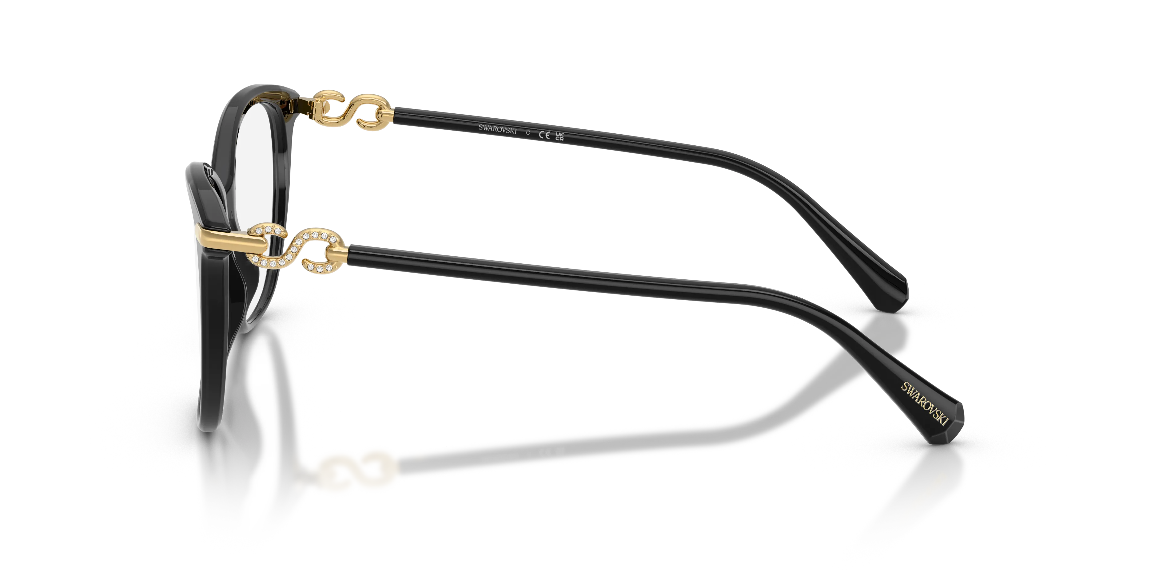 Swarovski SK2074 1001 Montature da vista Acetato Nero Trasparente Cat Eye Normale - immagine 4