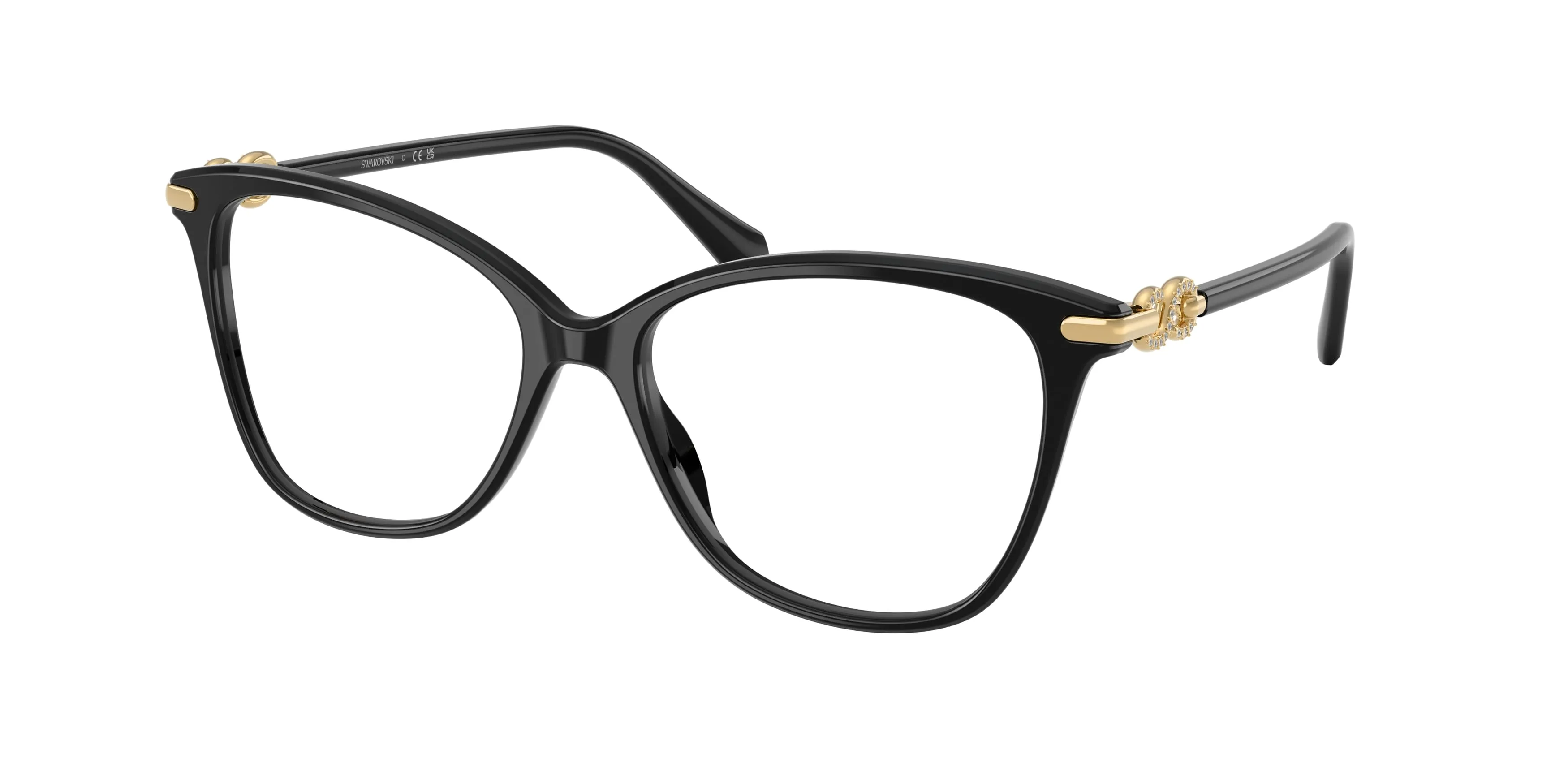 Swarovski SK2074 1001 Montature da vista Acetato Nero Trasparente Cat Eye Normale - immagine 1