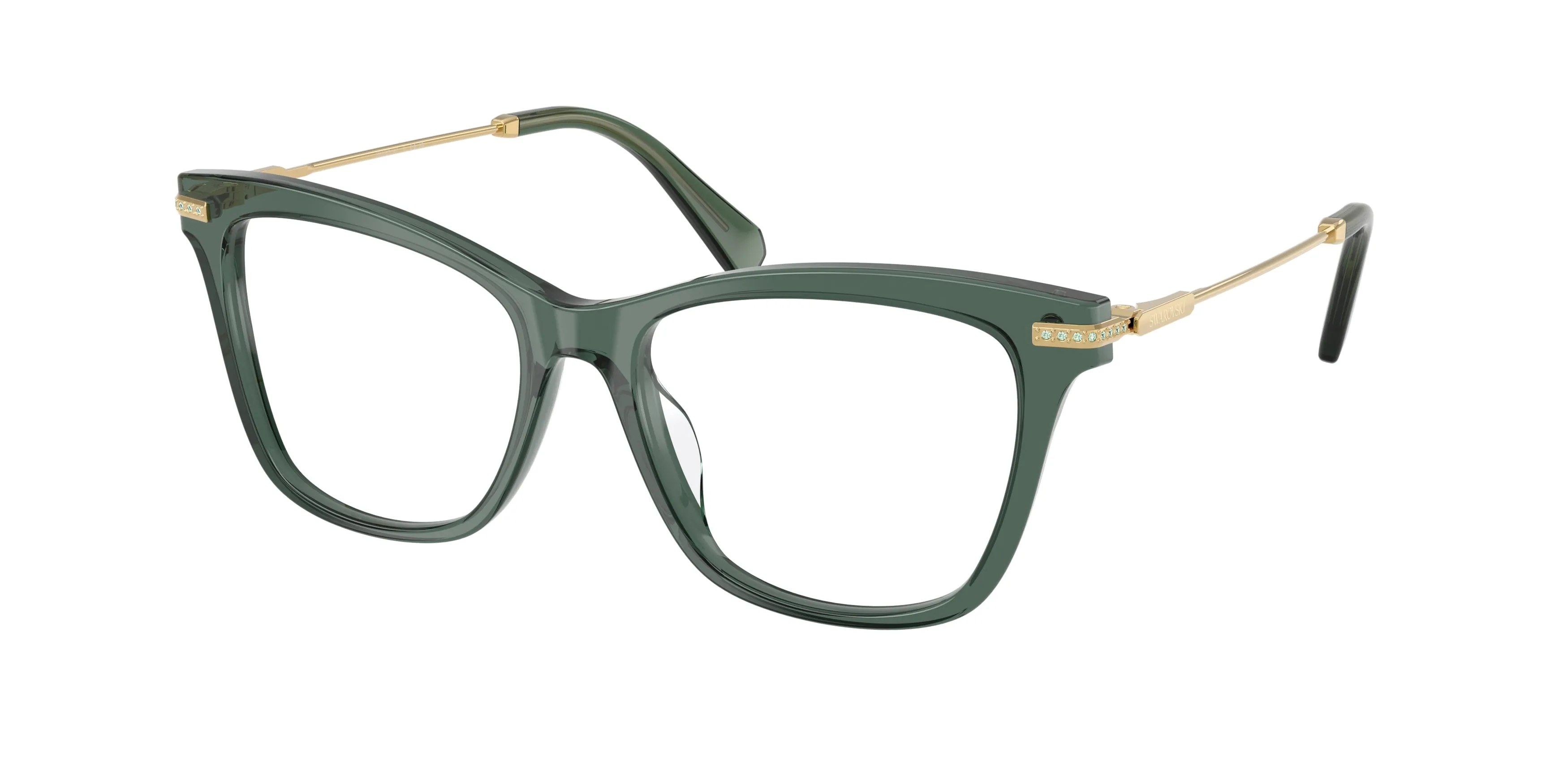 Swarovski SK2071U 1043 Montature da vista Acetato Verde Trasparente Cat Eye Normale - immagine 1