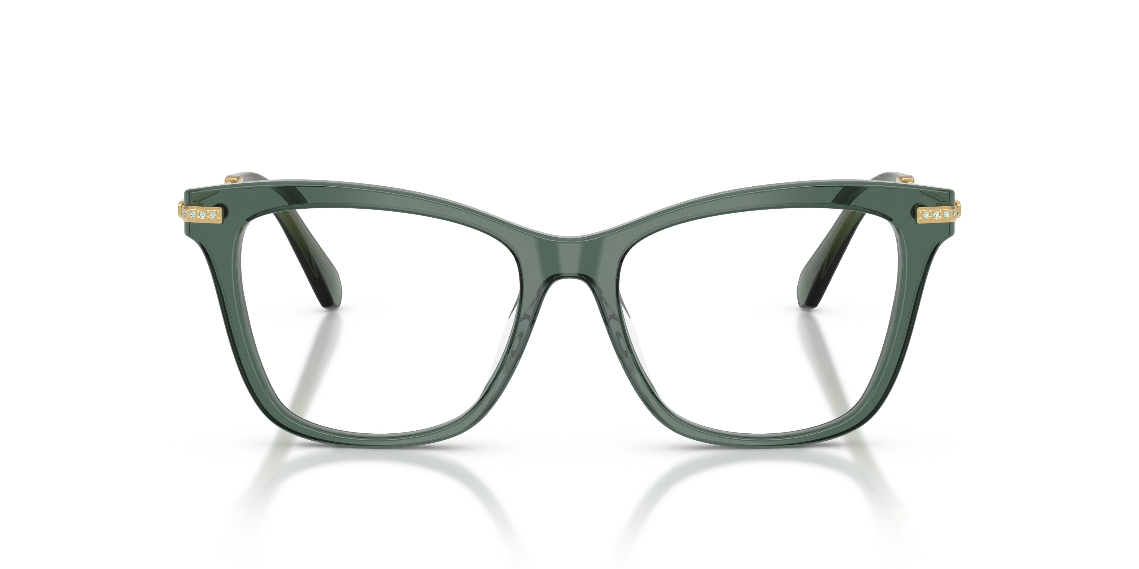 Swarovski SK2071U 1043 Montature da vista Acetato Verde Trasparente Cat Eye Normale - immagine 3