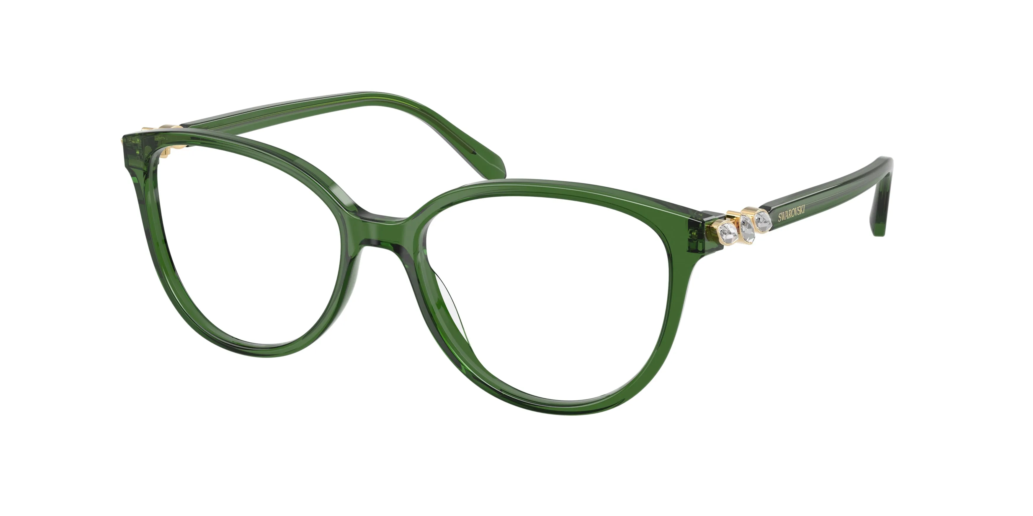 Swarovski SK2070 1081 Montature da vista Acetato Verde Trasparente Pantos Normale - immagine 1