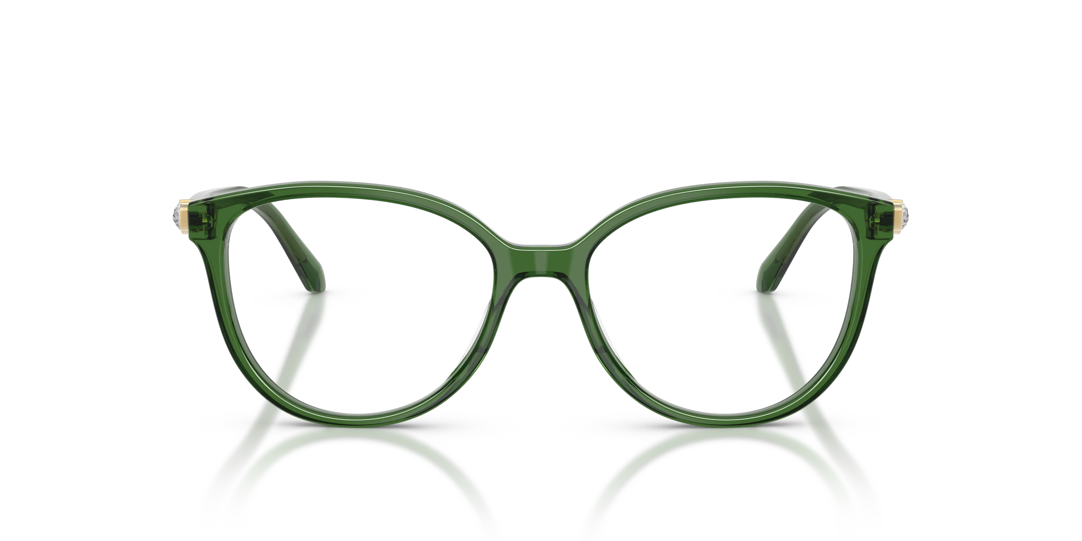 Swarovski SK2070 1081 Montature da vista Acetato Verde Trasparente Pantos Normale - immagine 3