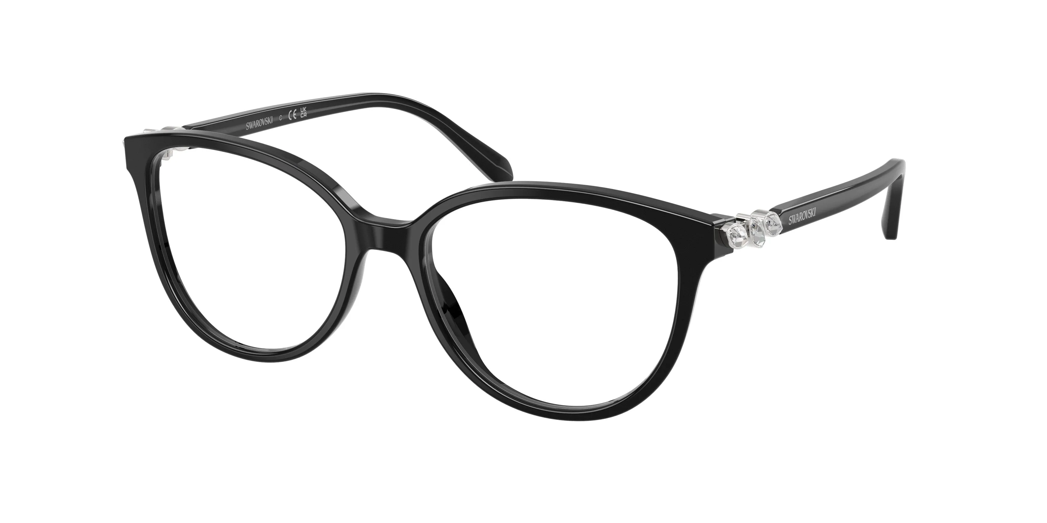 Swarovski SK2070 1038 Montature da vista Acetato Nero Trasparente Pantos Normale - immagine 1