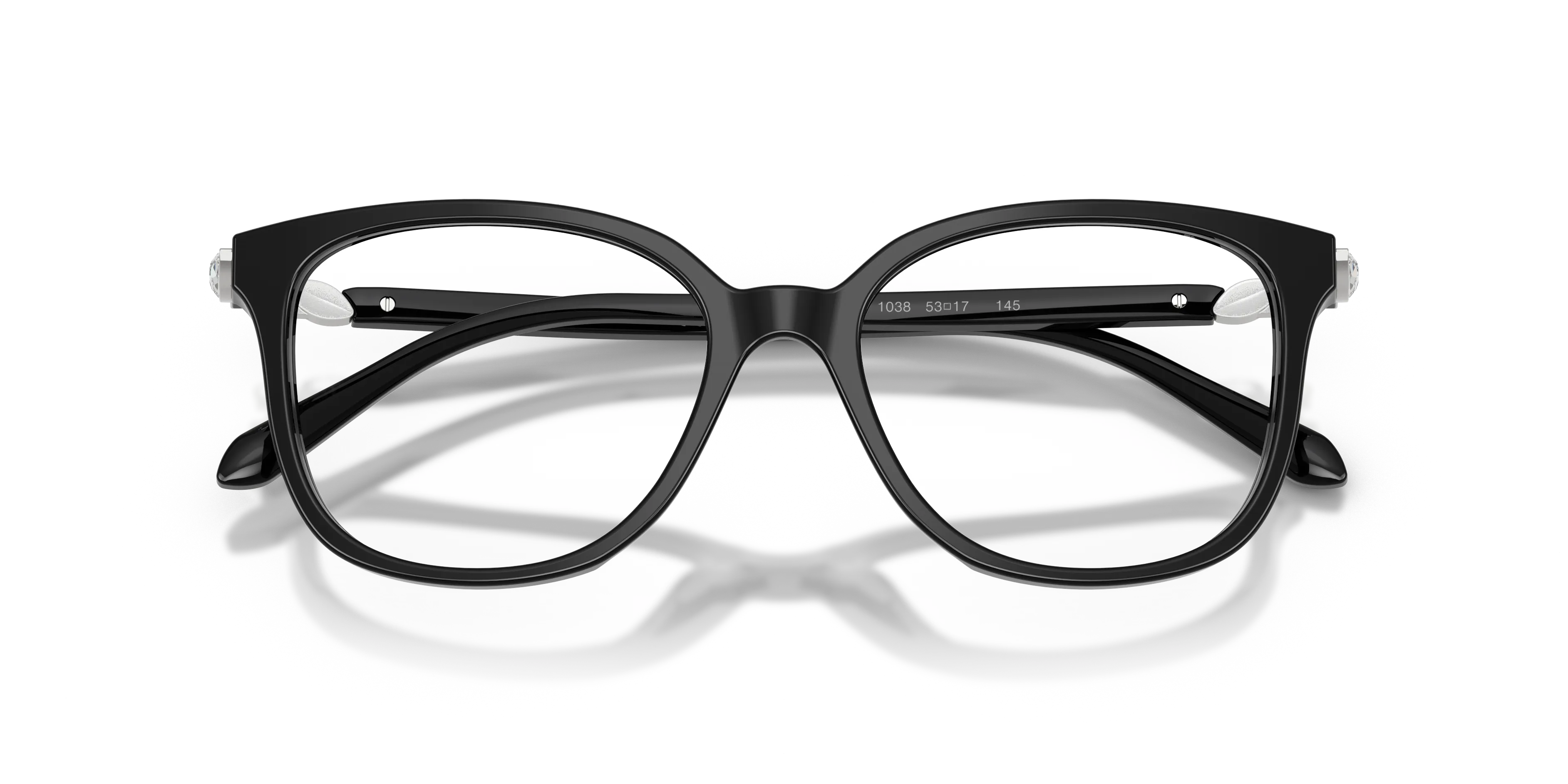 Swarovski SK2069 1038 Montature da vista Acetato Nero Trasparente Pantos Normale - immagine 2