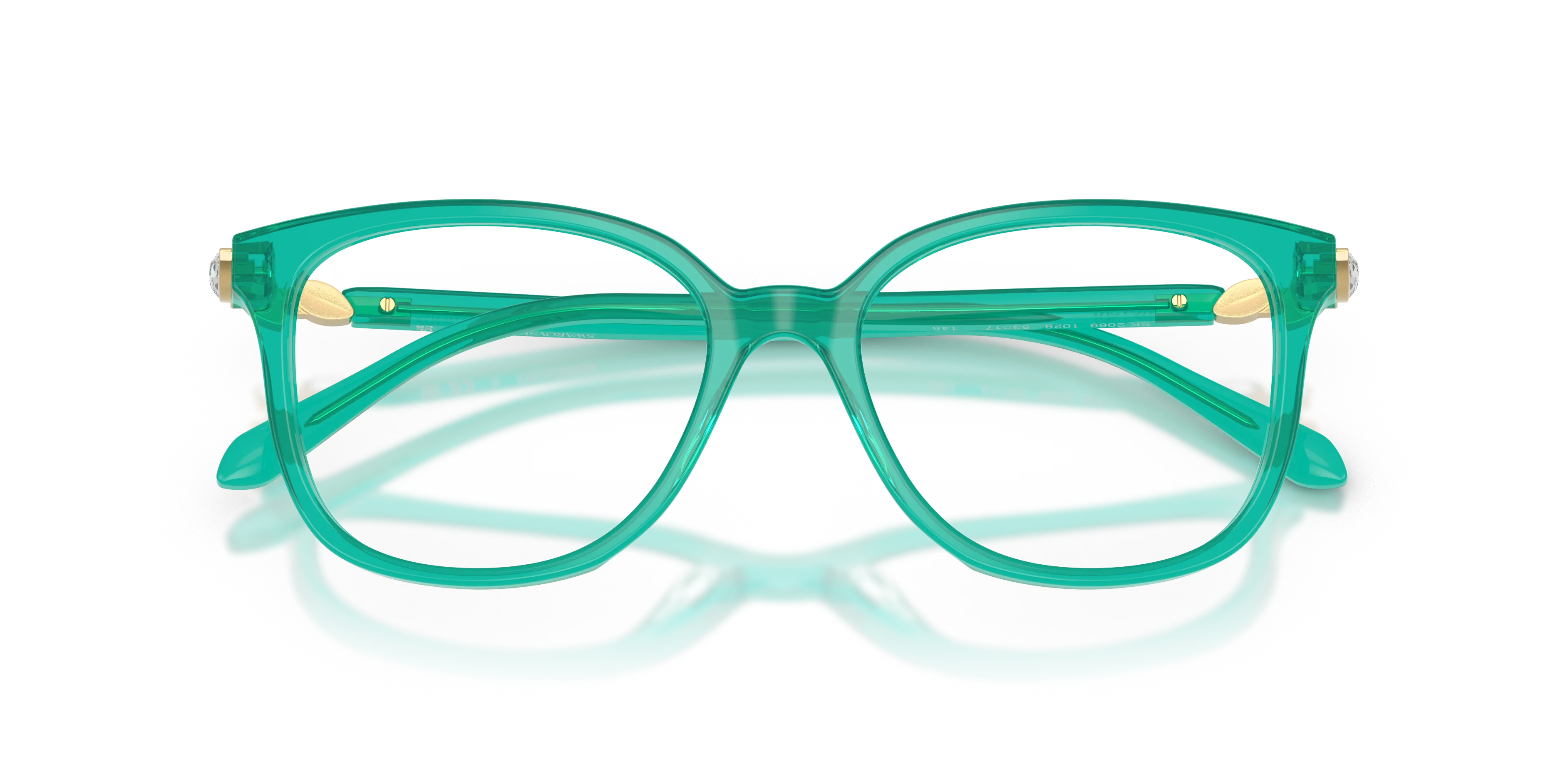 Swarovski SK2069 1028 Montature da vista Acetato Verde Trasparente Pantos Normale - immagine 2