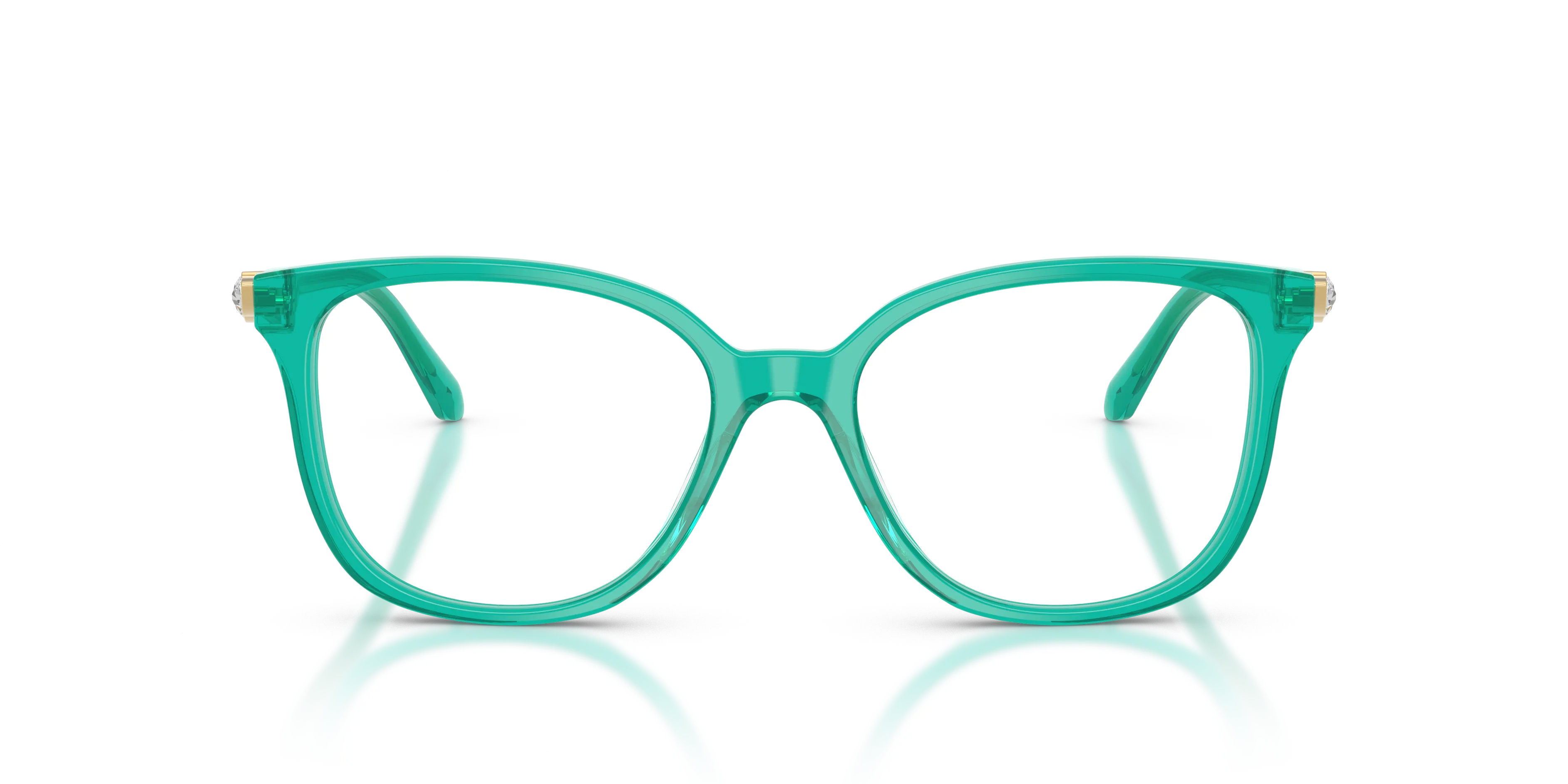 Swarovski SK2069 1028 Montature da vista Acetato Verde Trasparente Pantos Normale - immagine 3