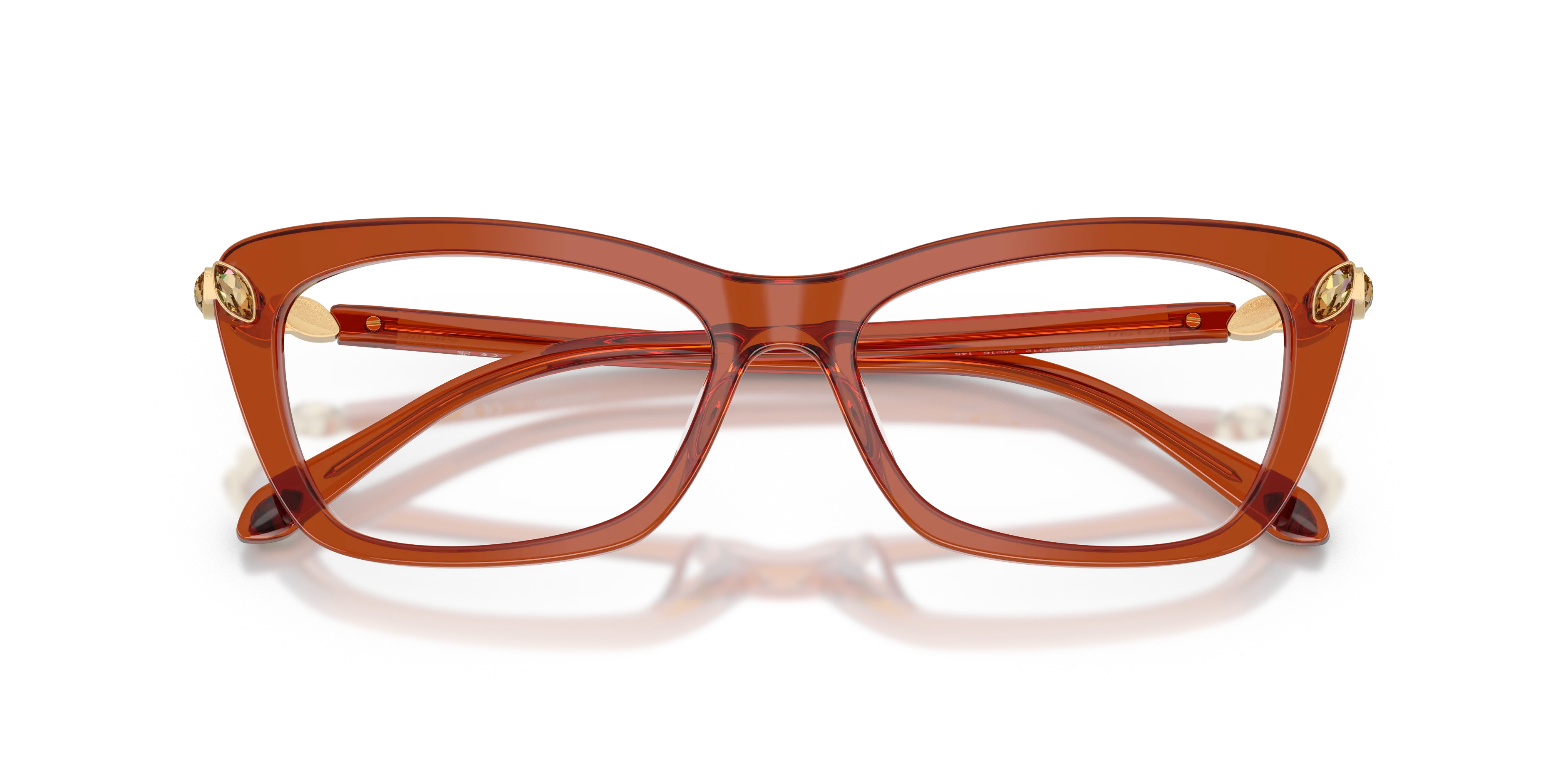 Swarovski SK2068U 1112 Montature da vista Acetato Marrone Trasparente Cat Eye Normale - immagine 2