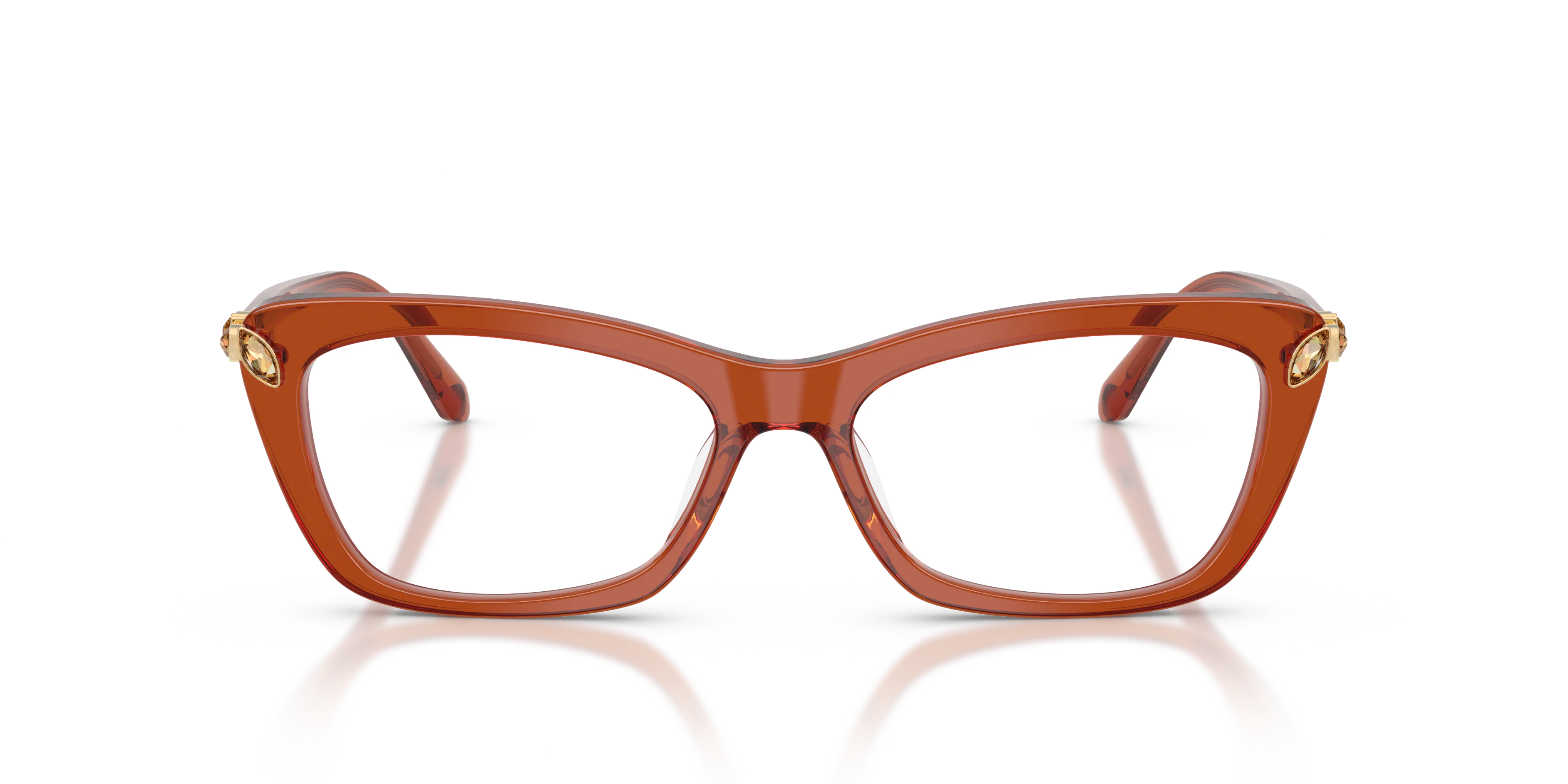 Swarovski SK2068U 1112 Montature da vista Acetato Marrone Trasparente Cat Eye Normale - immagine 3