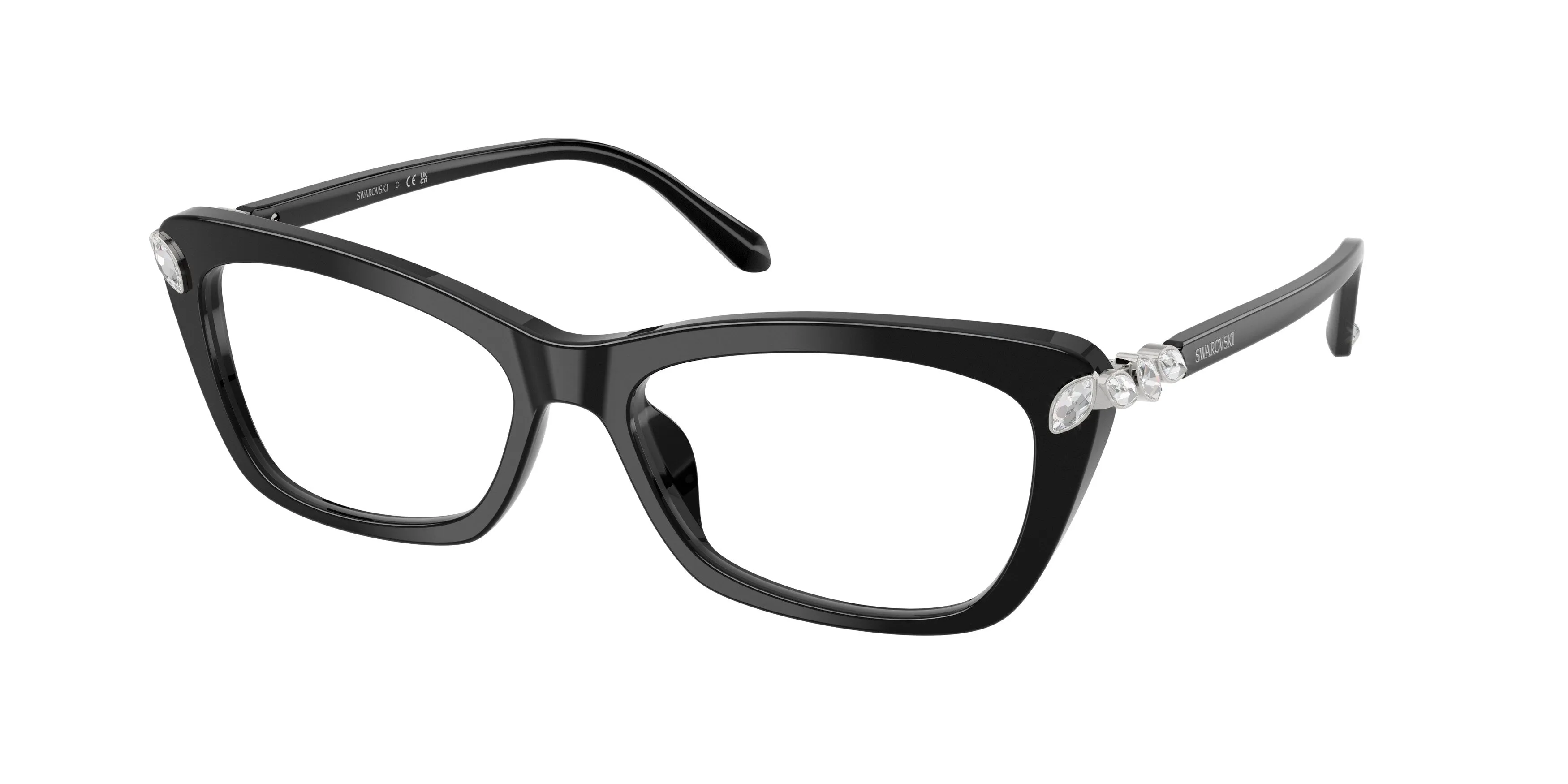 Swarovski SK2068U 1038 Montature da vista Acetato Nero Trasparente Cat Eye Normale - immagine 1