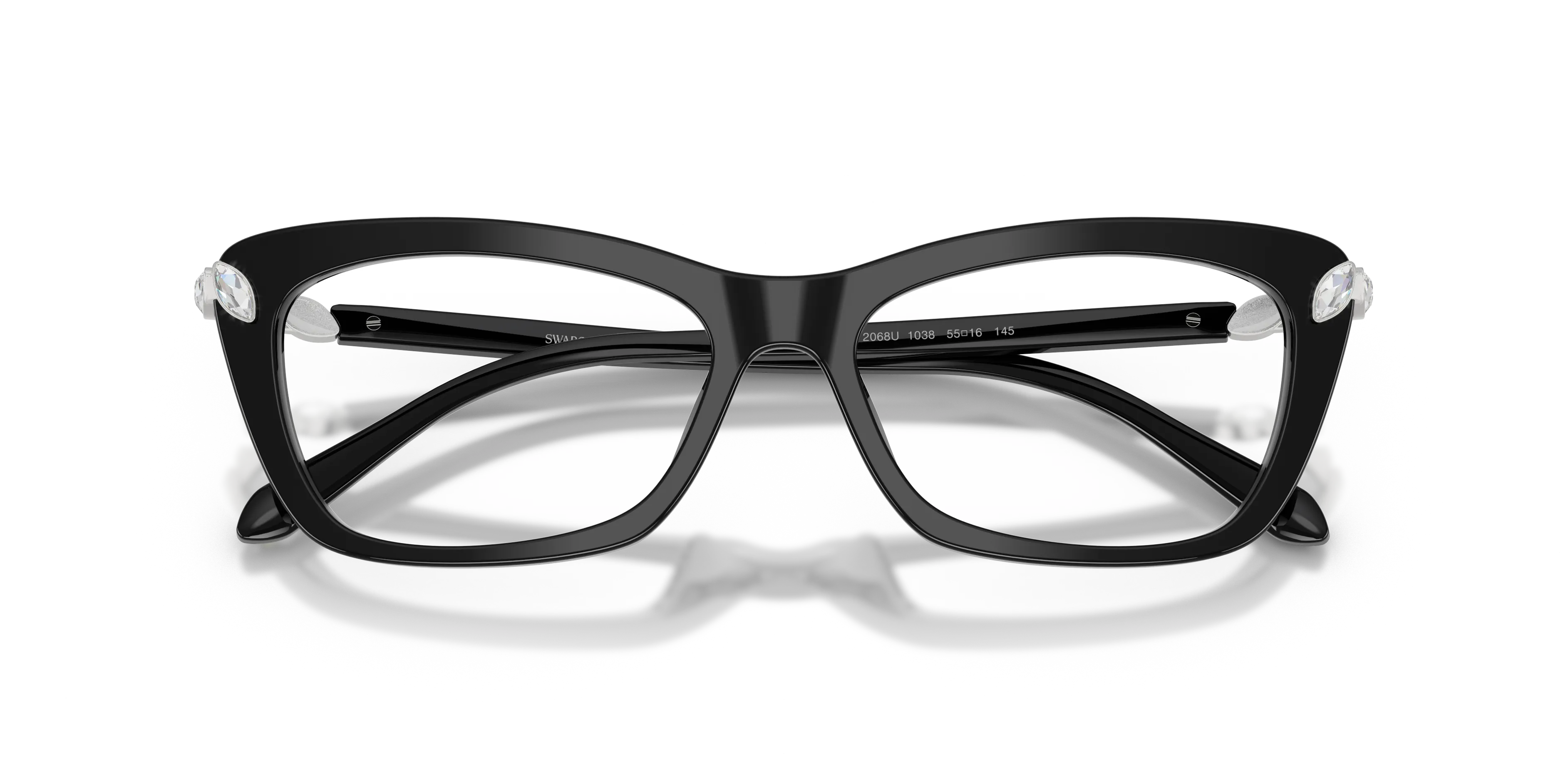 Swarovski SK2068U 1038 Montature da vista Acetato Nero Trasparente Cat Eye Normale - immagine 2